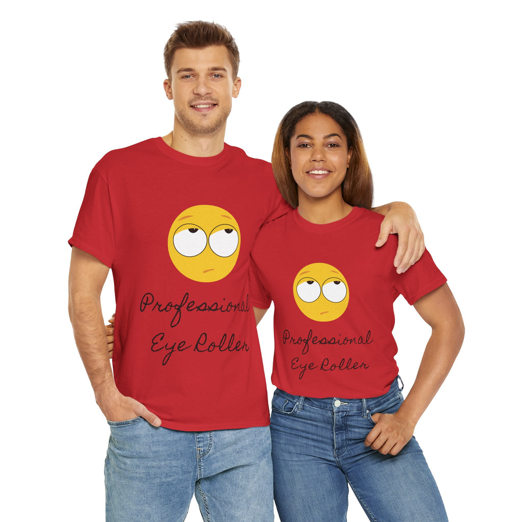 Lightweight 100% Cotton T-Shirt with Funny Eye Roll Graphic – Unisex