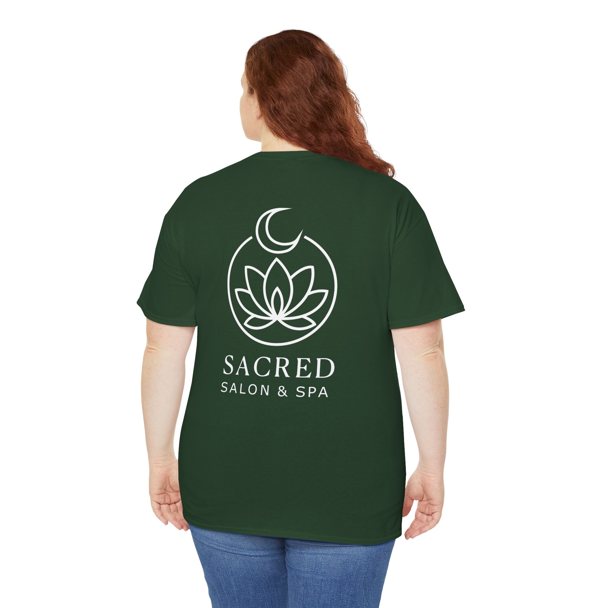 Sacred Salon & Spa - Forest Green - RoundNeck - Design3