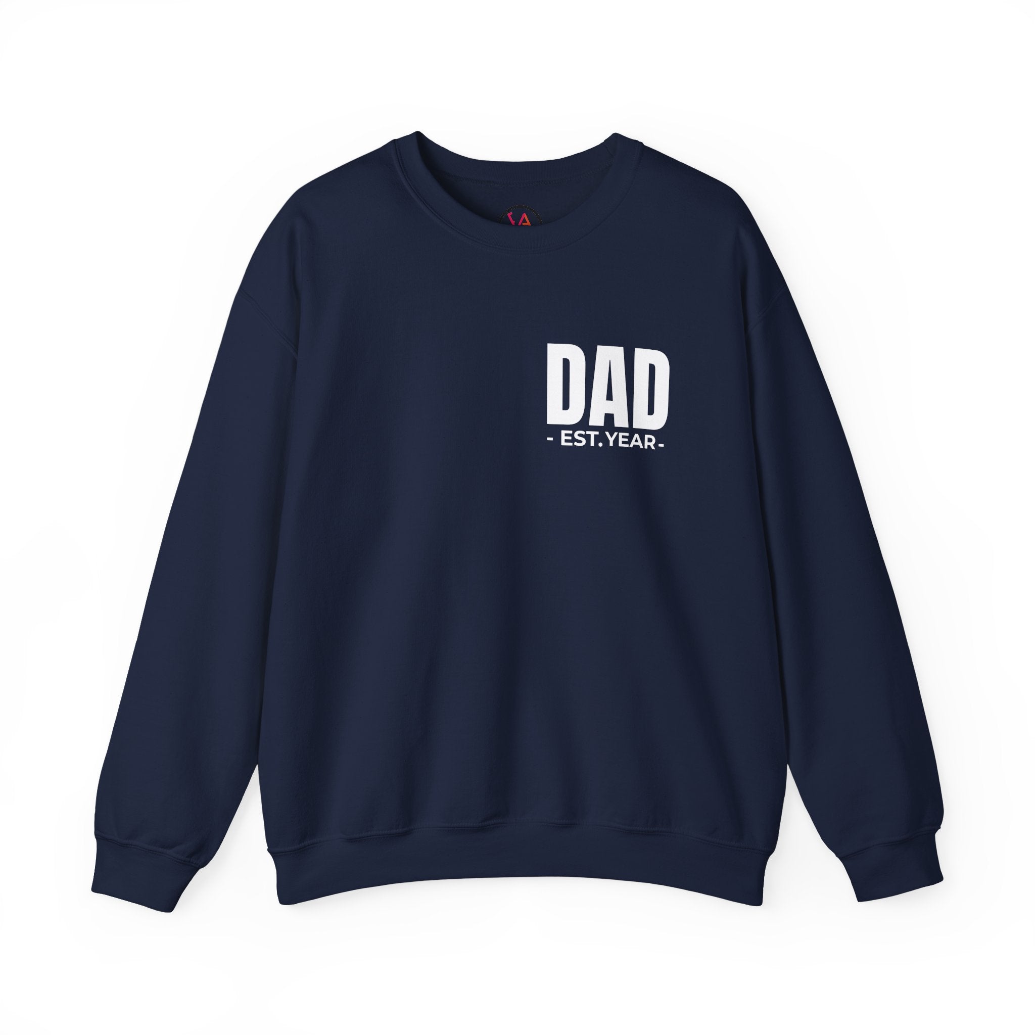 Personalized Dad EST. Year Crewneck Sweatshirt — Custom Father’s Day/New Dad Gift (Add Your Year)