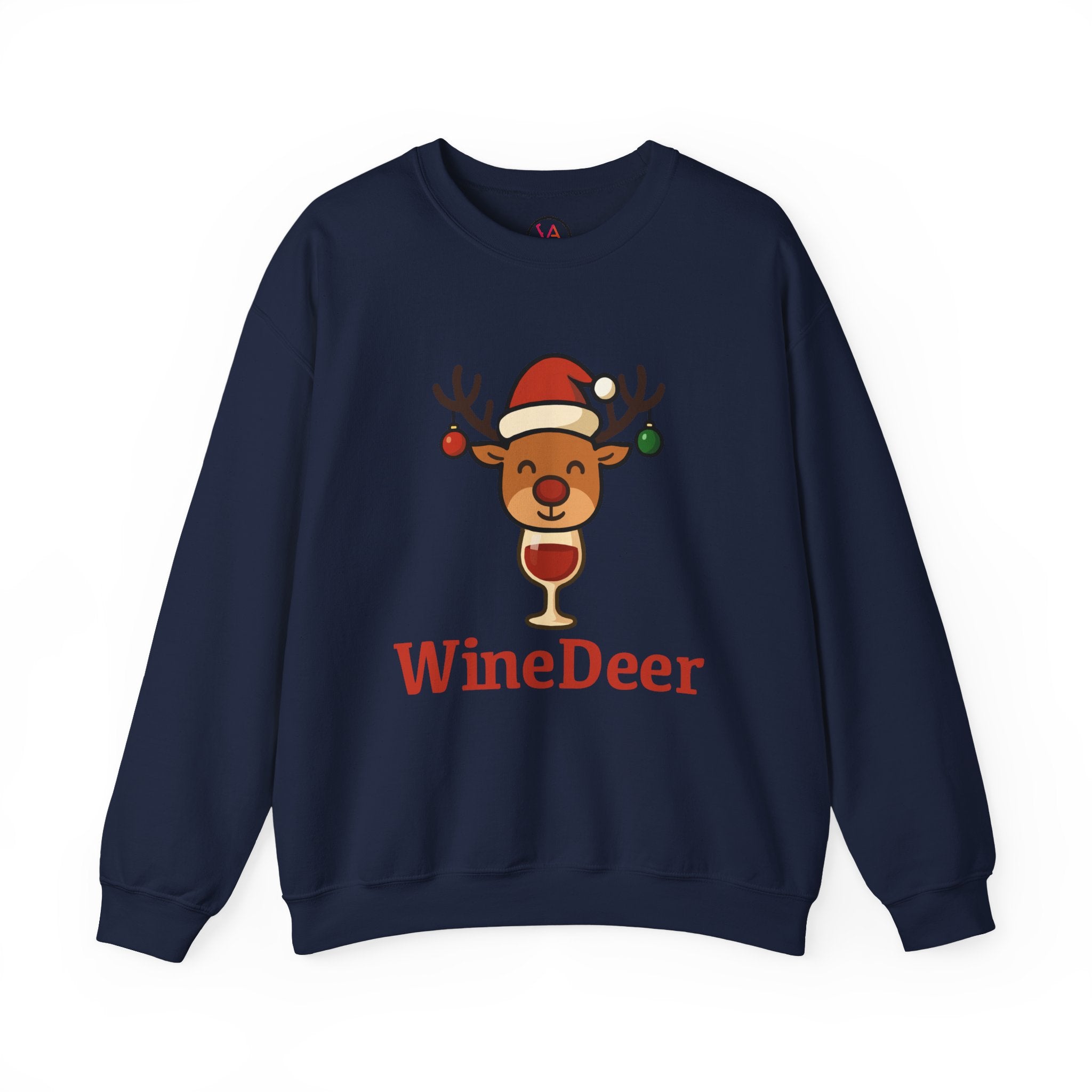 Wine Deer Sweatshirt — Christmas Wine Lover Holiday Crewneck