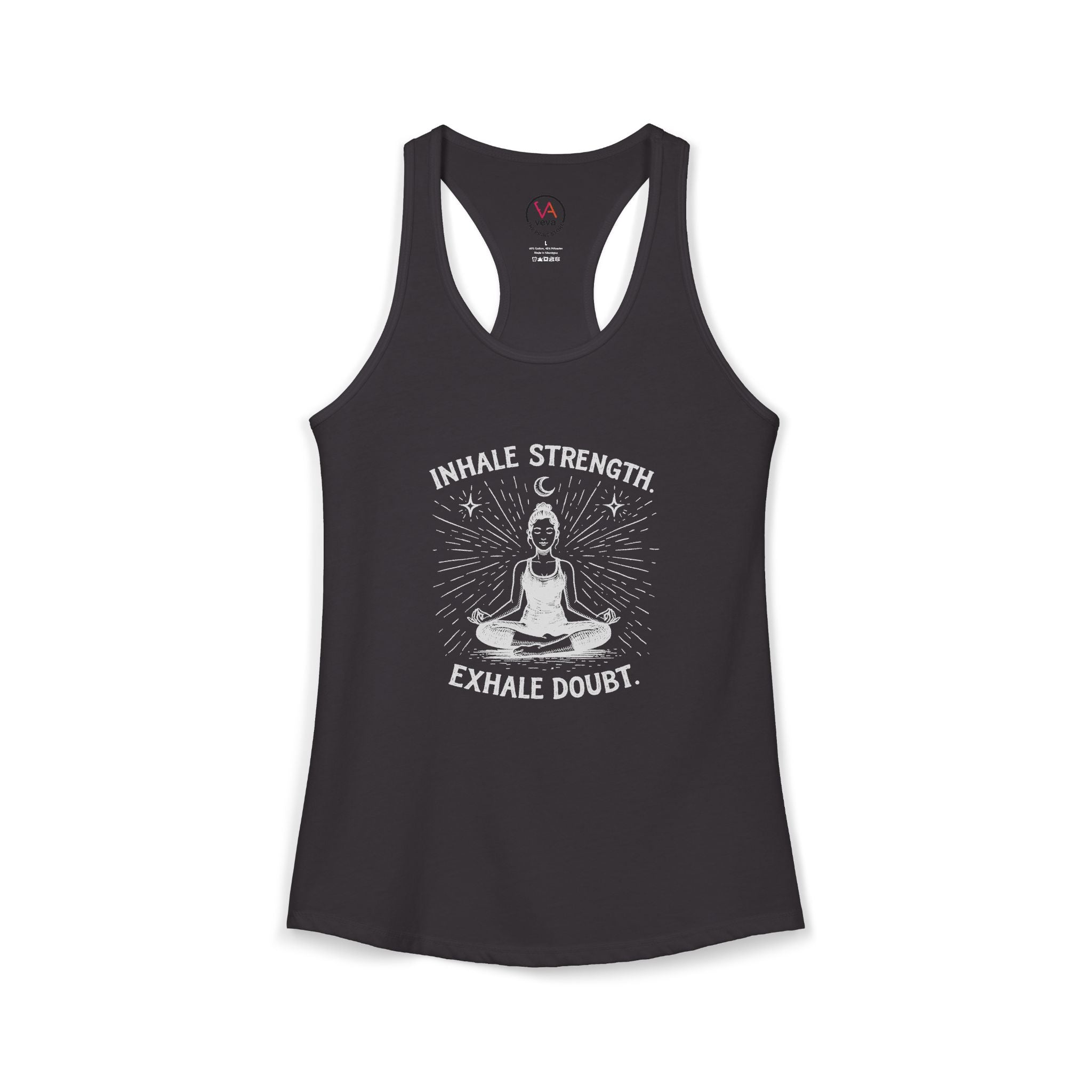 Inhale Strength, Exhale Doubt – Women’s Racerback Tank Top
