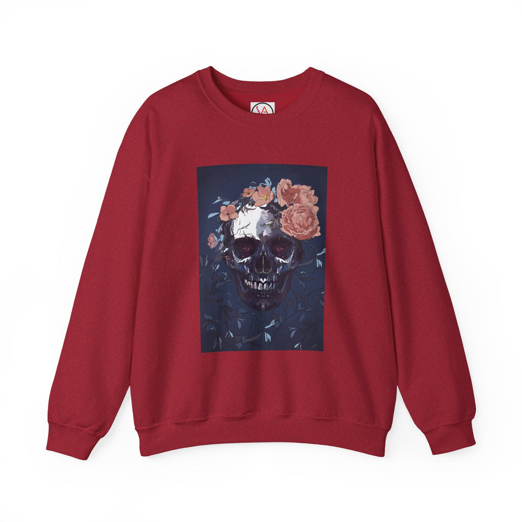 Cozy Floral Skull Sweatshirt