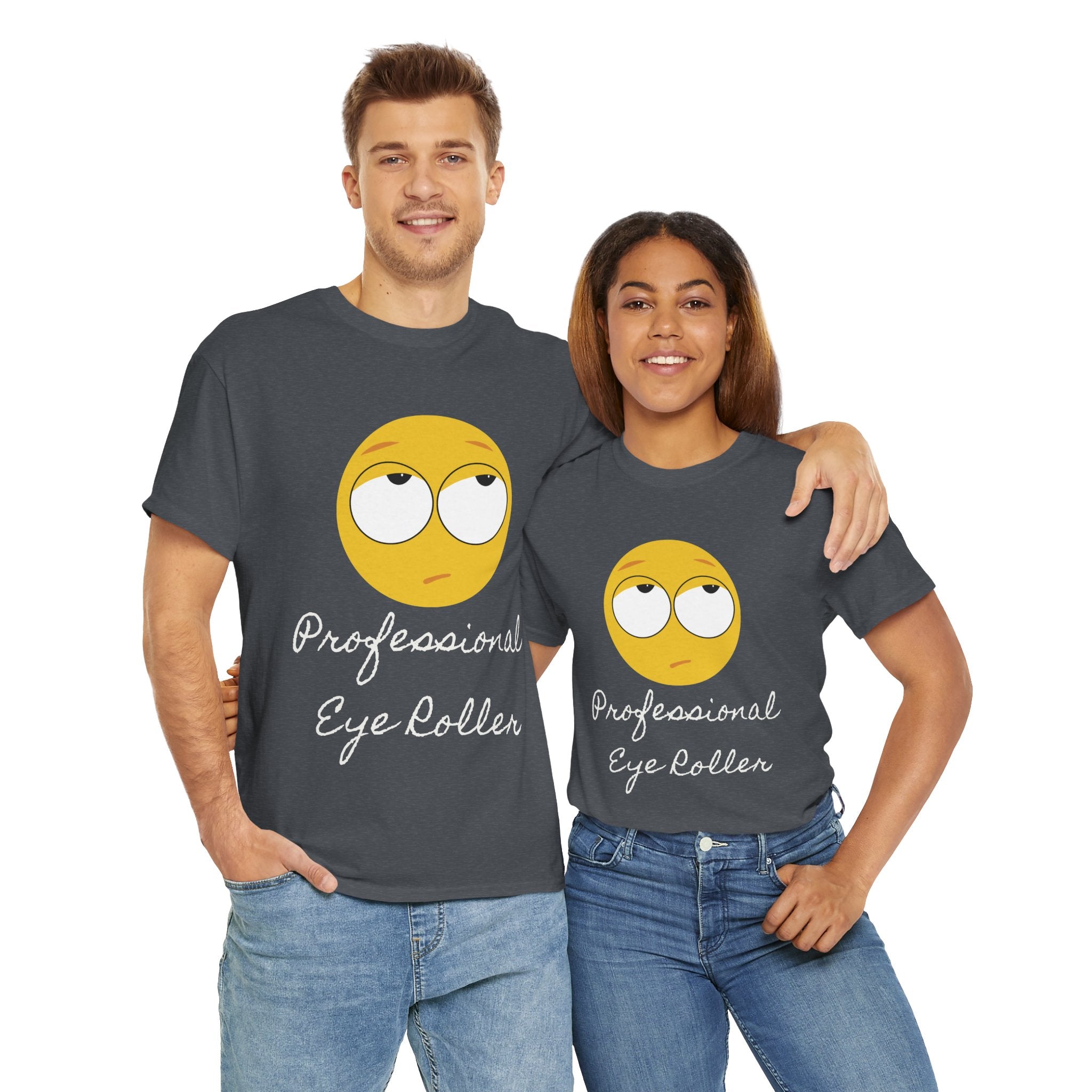 Lightweight 100% Cotton T-Shirt with Funny Eye Roll Graphic – Unisex