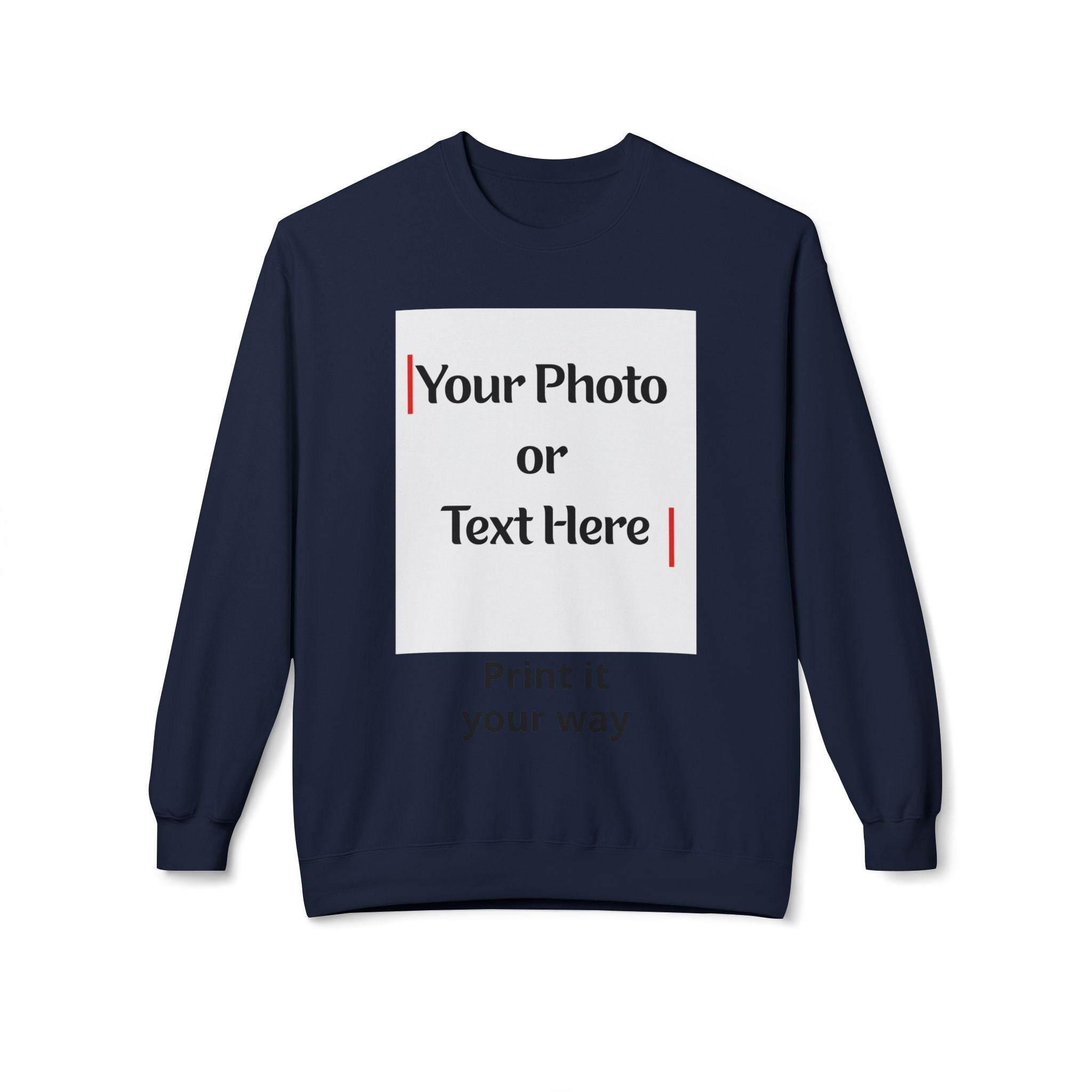 Custom Photo & Text Crewneck Sweatshirt — Personalized Fleece