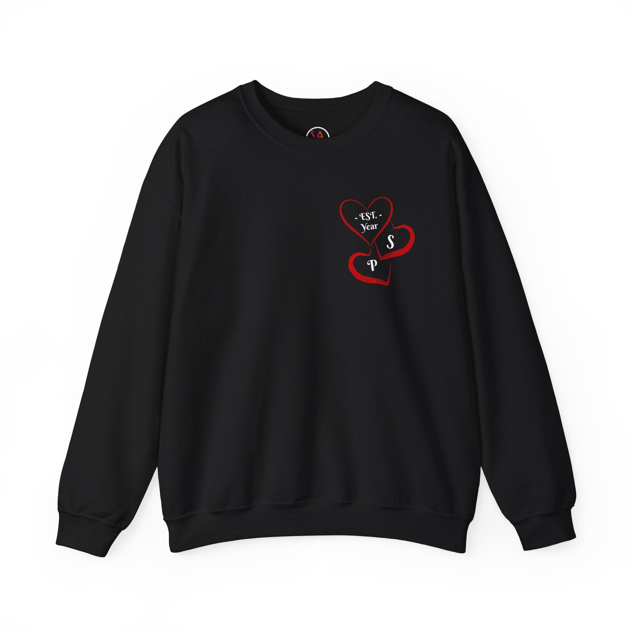 3 Hearts Sweatshirt – Personalized Memory Crewneck with Initials & EST Year