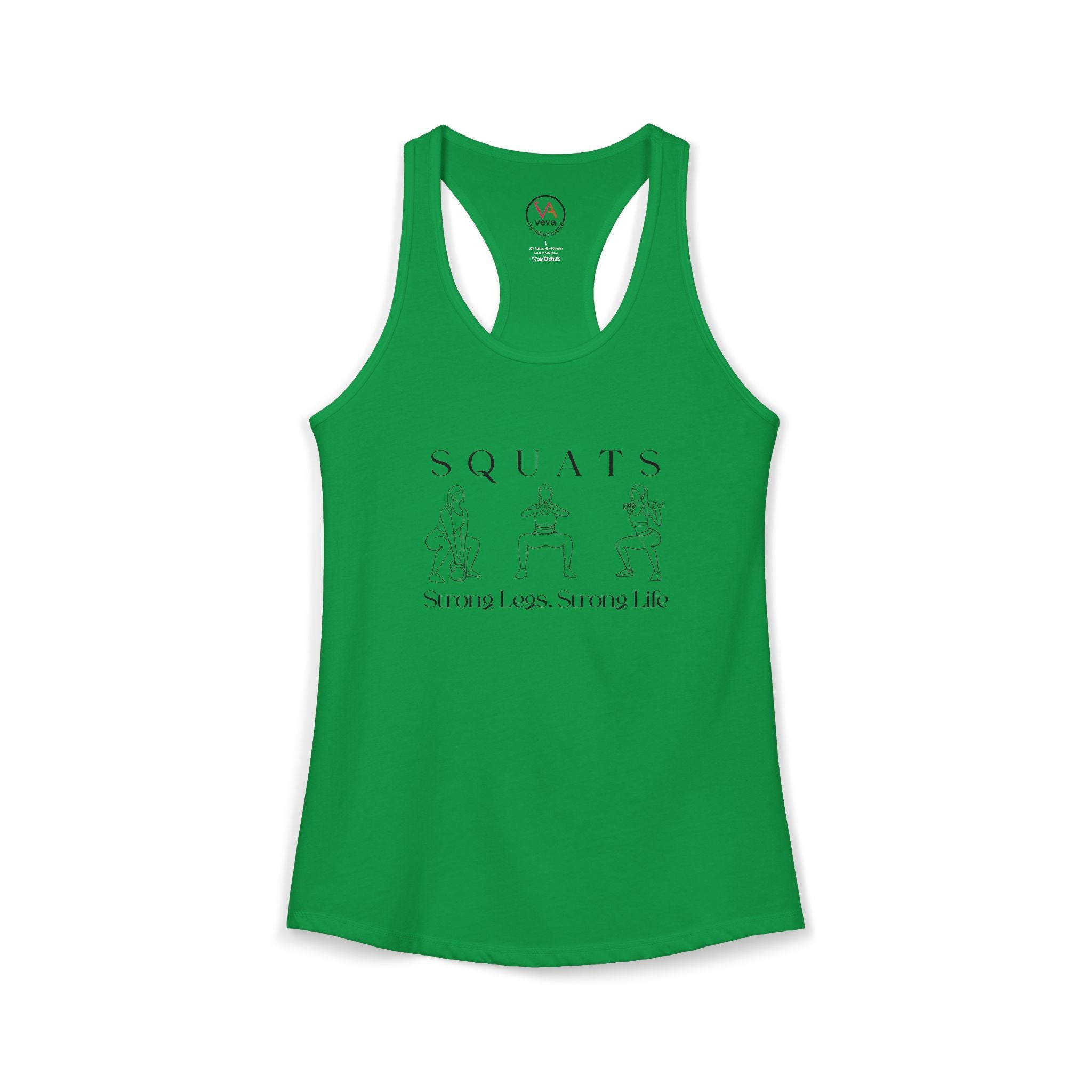 Squats. Strong Legs. Strong Life. – Women’s Racerback Tank