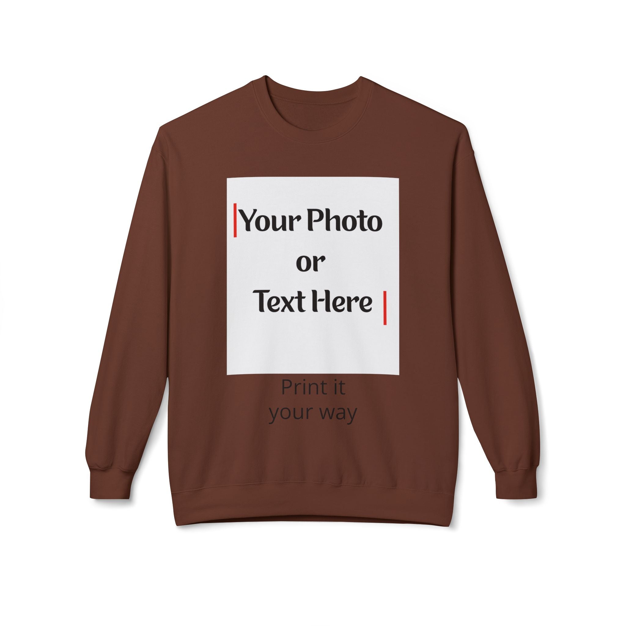 Custom Photo & Text Crewneck Sweatshirt — Personalized Fleece