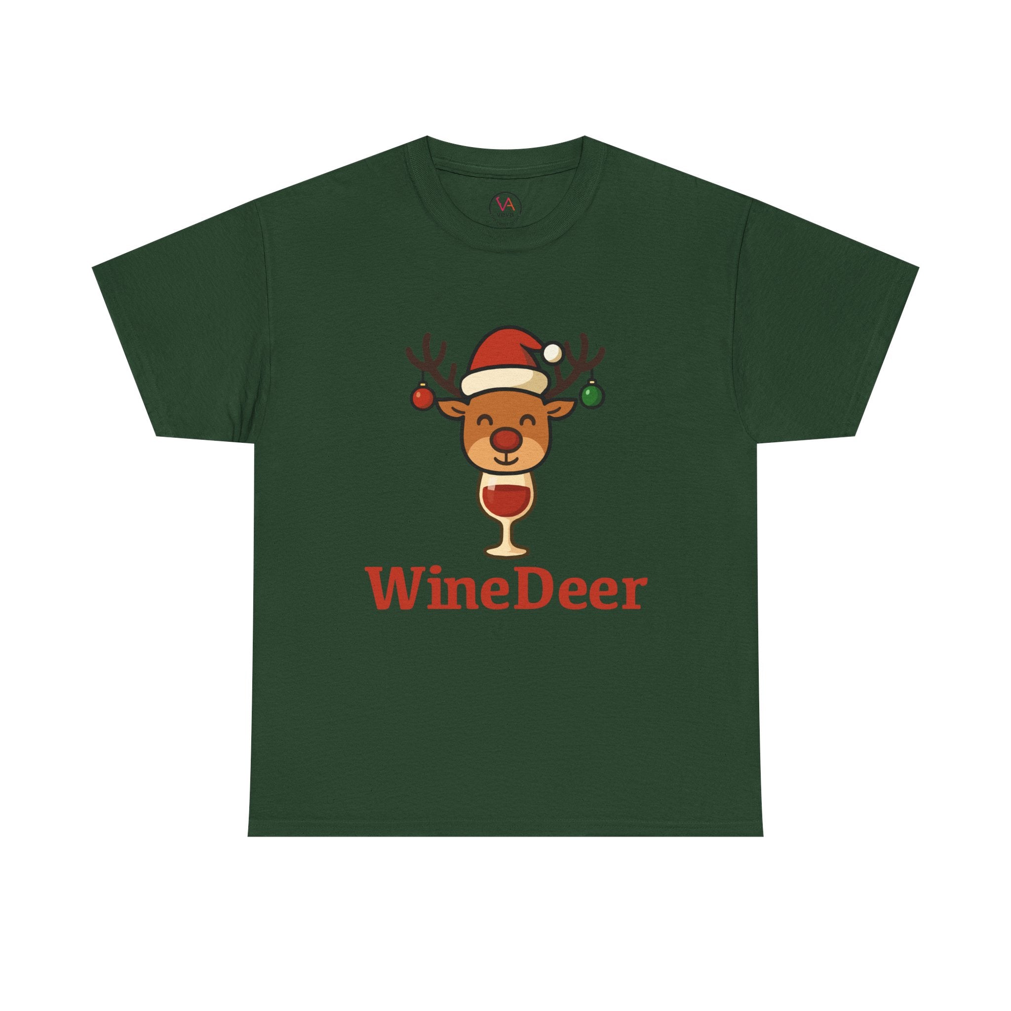 WineDeer Christmas Tee — Funny Holiday Reindeer Wine Shirt
