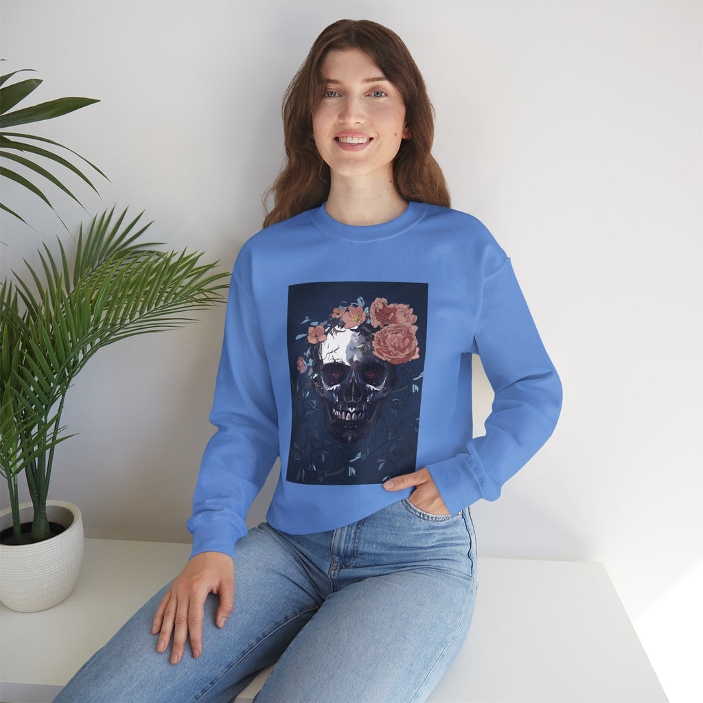 Cozy Floral Skull Sweatshirt