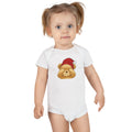 Christmas Teddy Bear Baby Onesie - Cute Santa Hat Infant Bodysuit