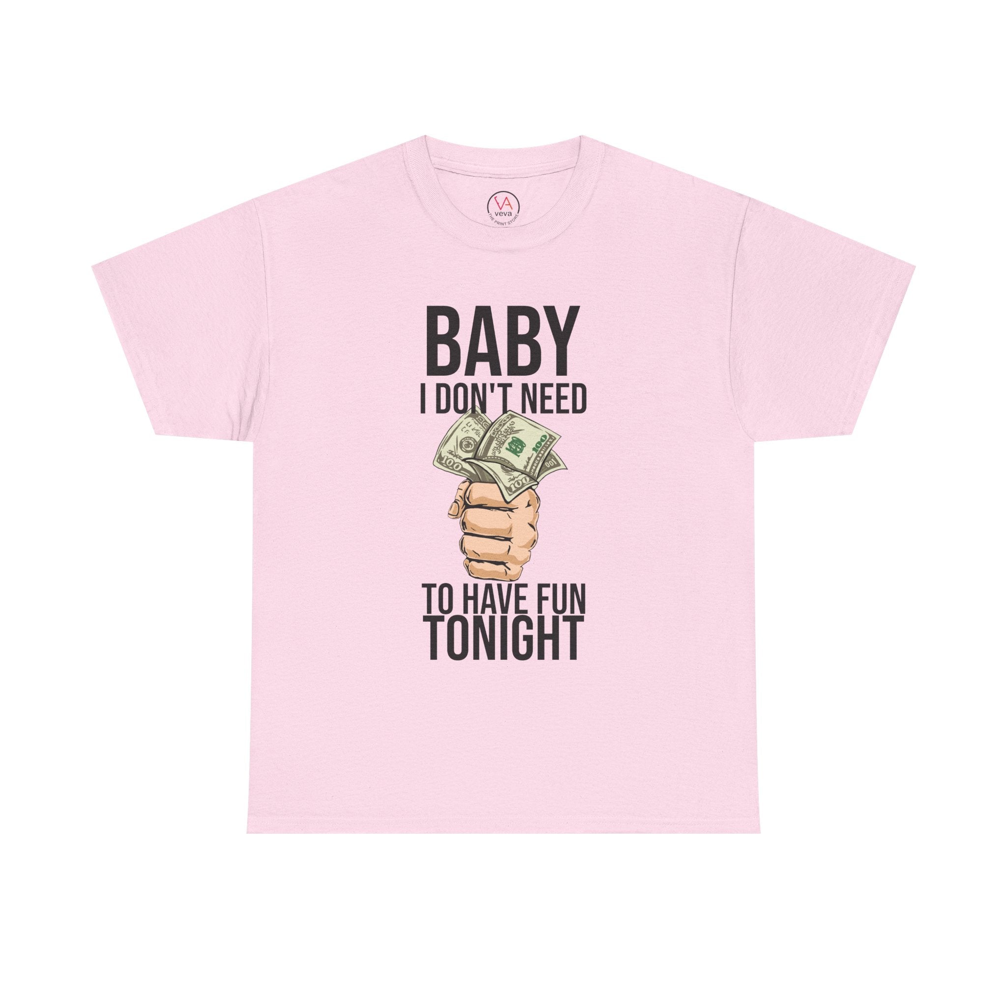 Dollar Bill Print Casual 100% Cotton T-Shirt