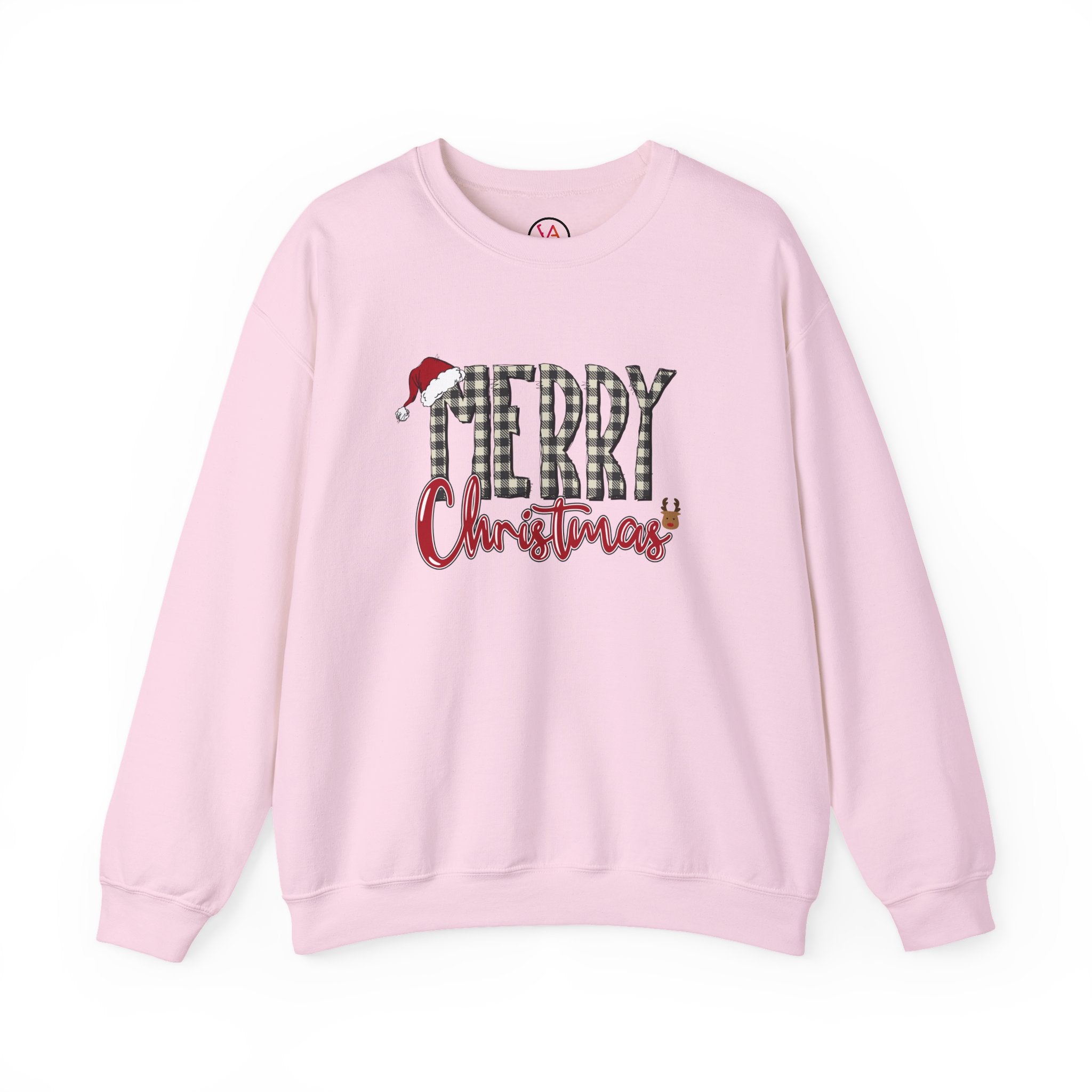 Merry Christmas Plaid Crewneck Sweatshirt – Classic Holiday Design