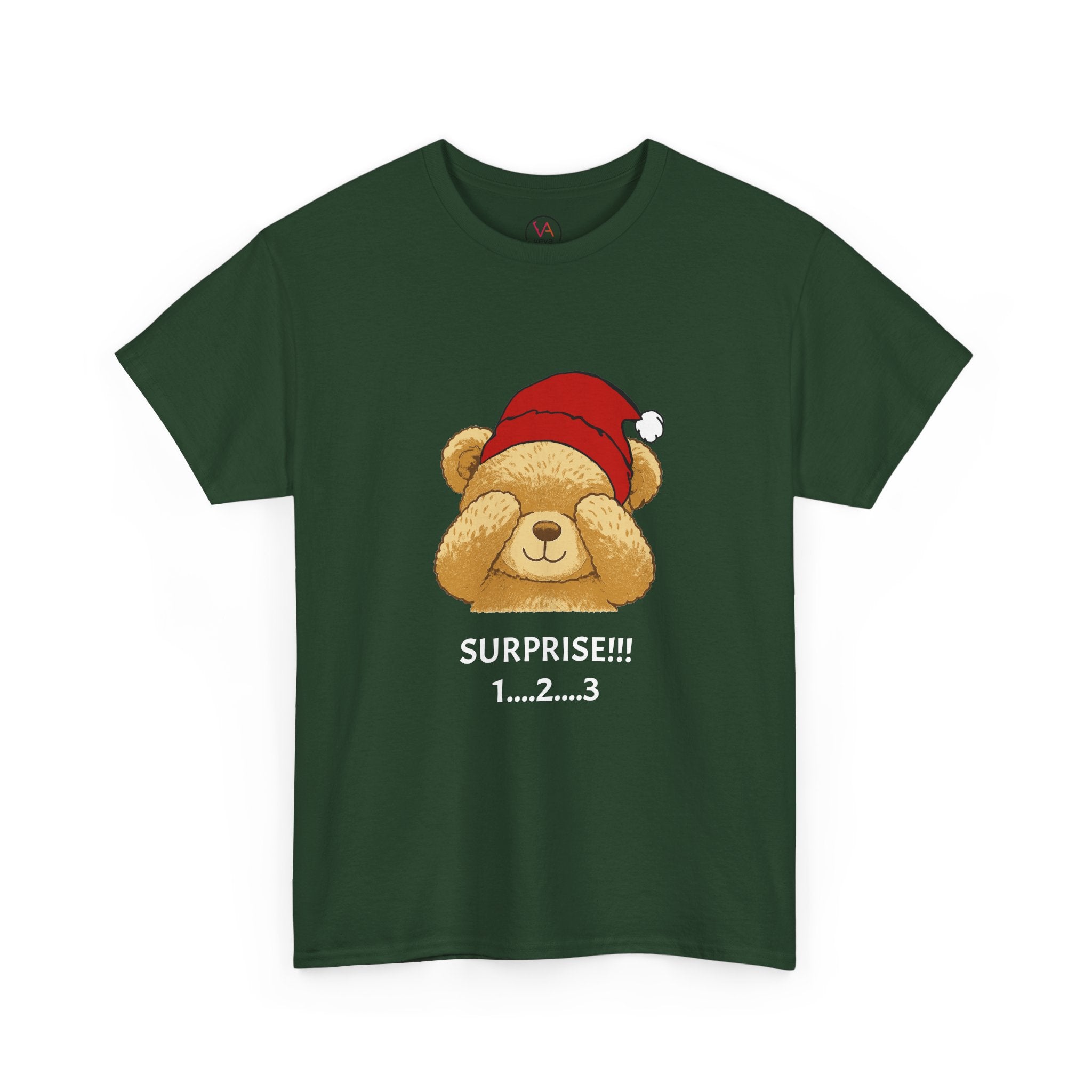 Surprise Bear Christmas Tee — Cute Holiday Bear Graphic T-Shirt
