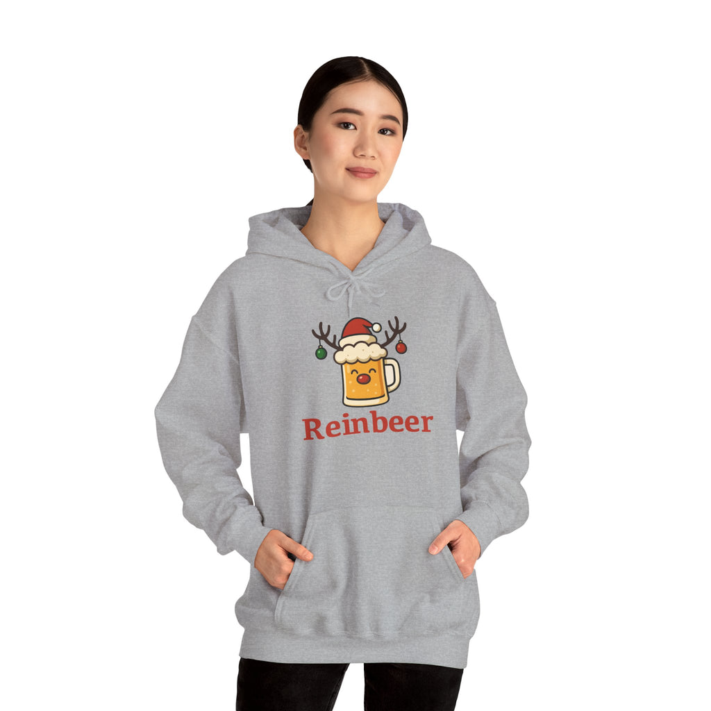 Cozy Christmas 'Reinbeer Mug' Hoodie — Holiday Reindeer Beer Sweatshirt