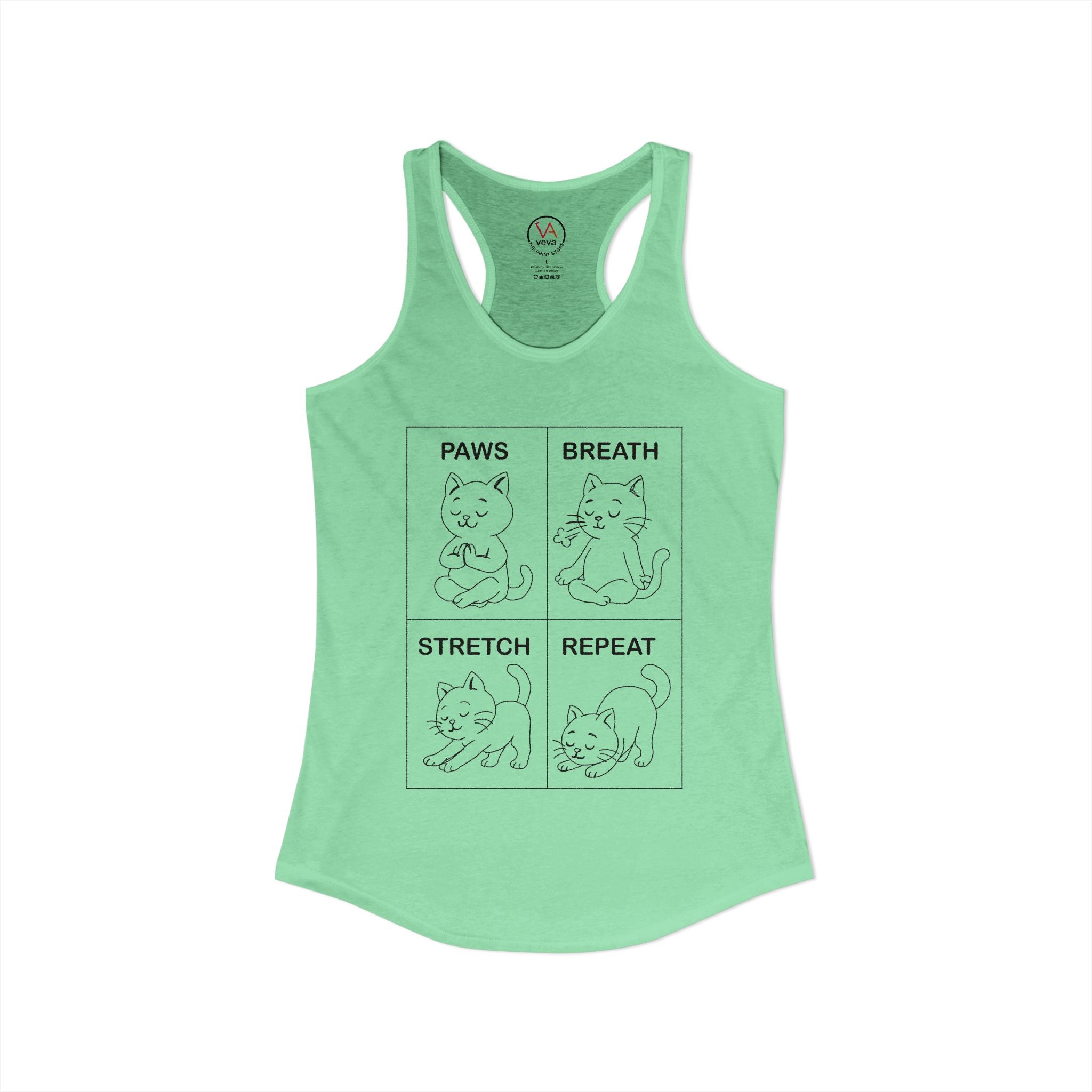 Cat Yoga Women's Racerback Activewear Tank Top
