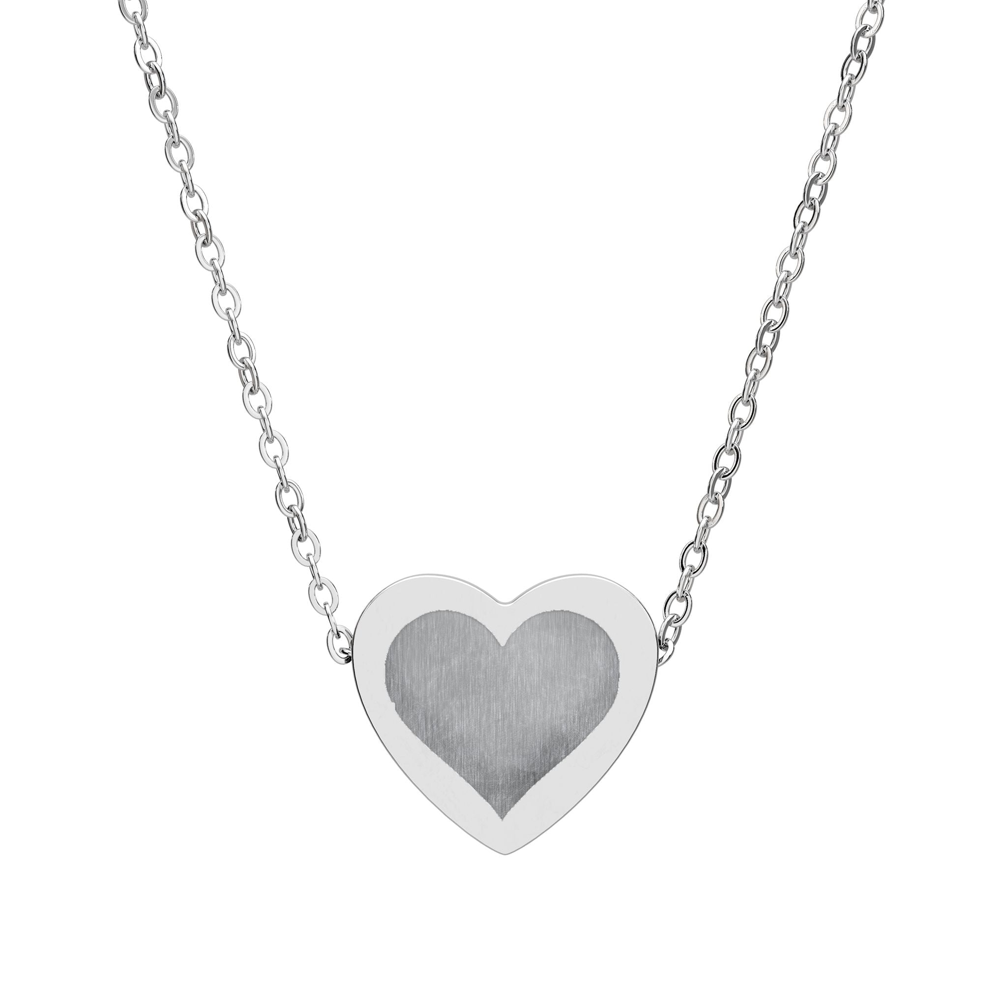 Engraved Heart Necklace — Personalized Silver Heart Pendant