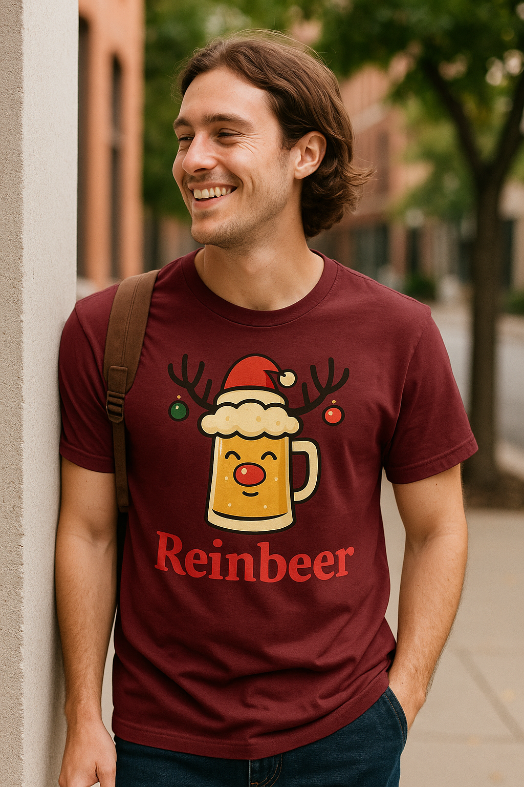 Reinbeer Christmas Tee — Cute Beer Mug Reindeer Holiday Shirt