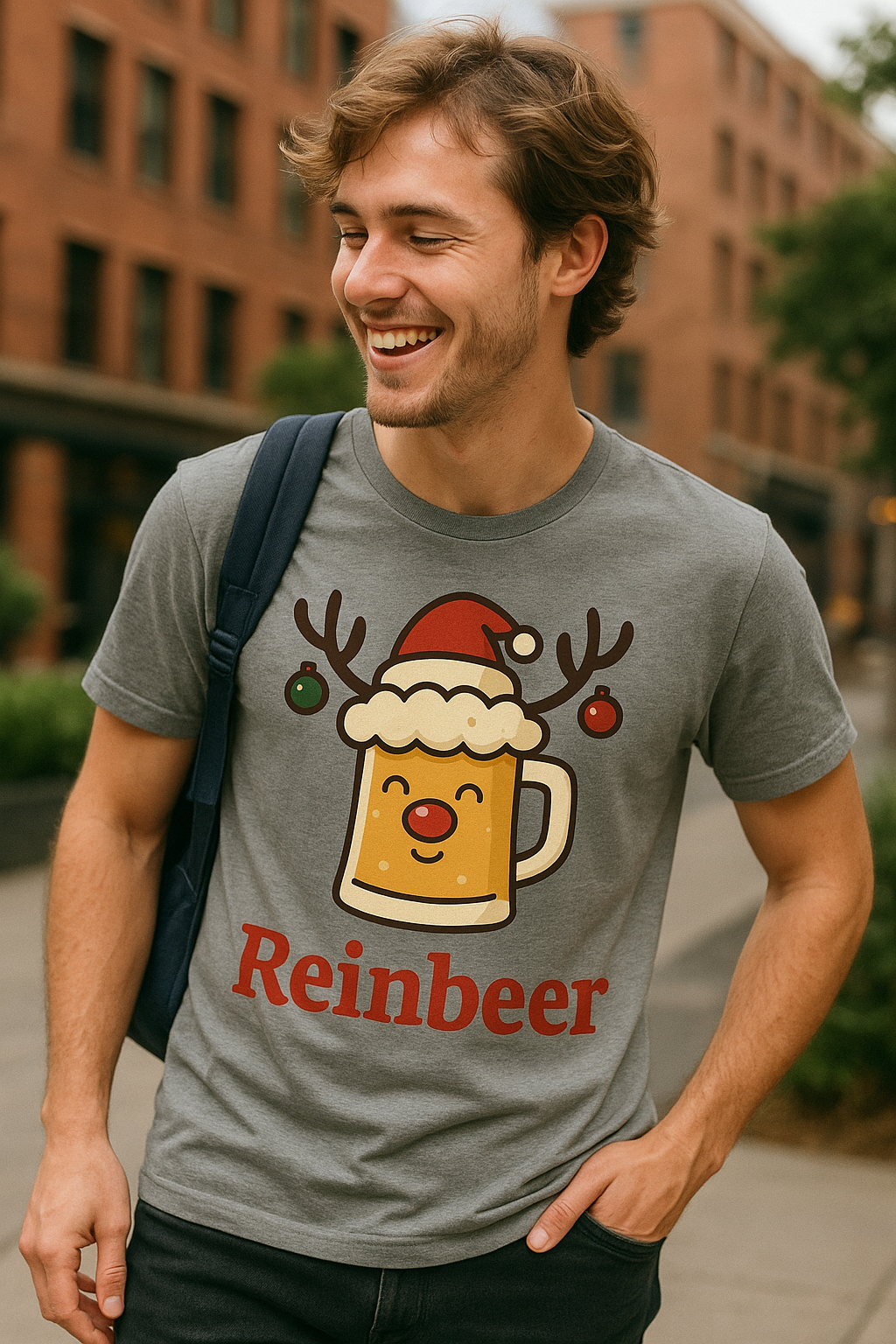 Reinbeer Christmas Tee — Cute Beer Mug Reindeer Holiday Shirt