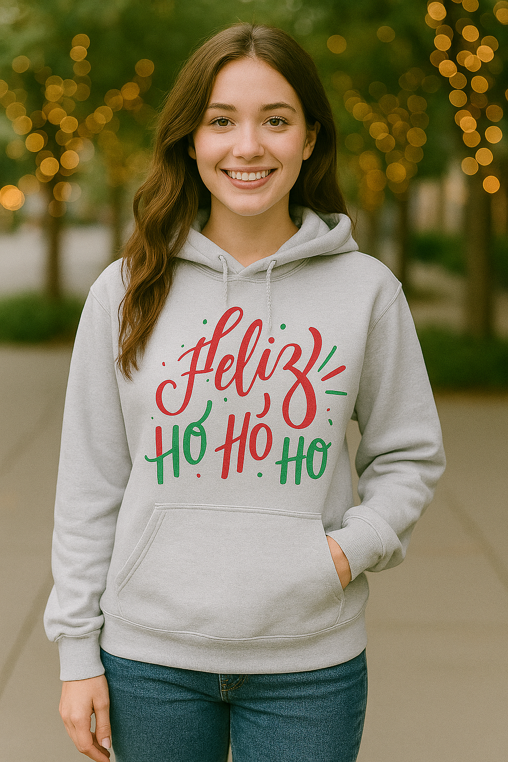 Feliz Ho Ho Ho Holiday Hoodie — Festive Spanish Christmas Sweatshirt