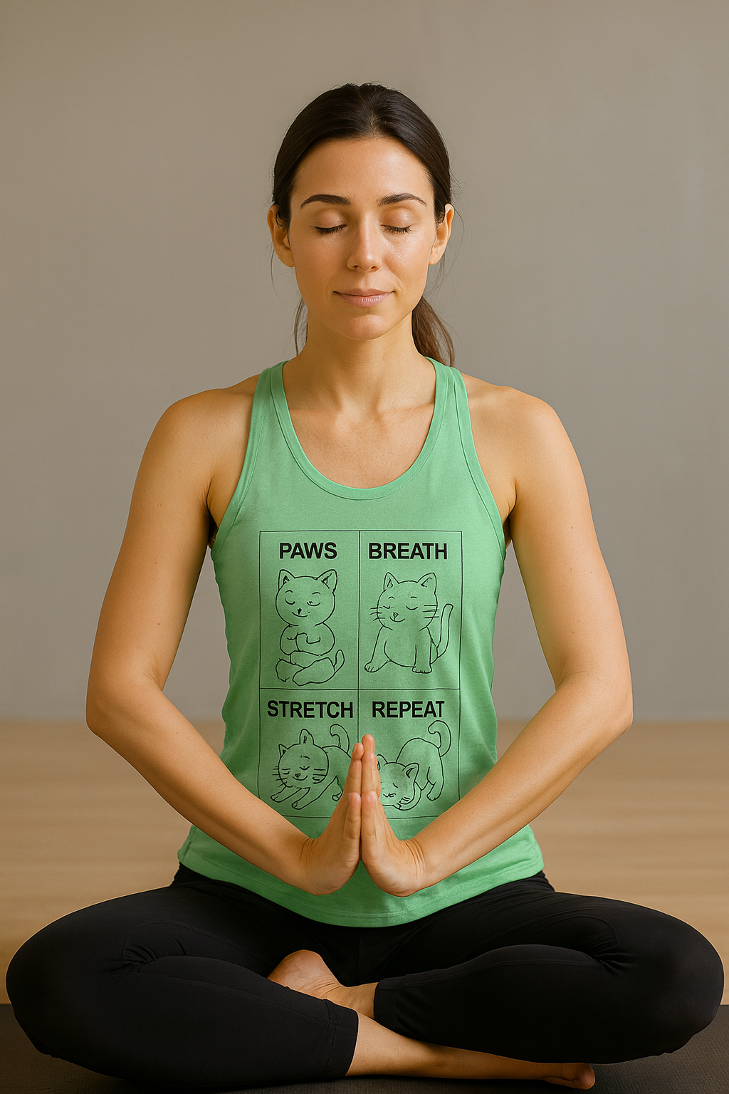 Cat Yoga Women's Racerback Activewear Tank Top