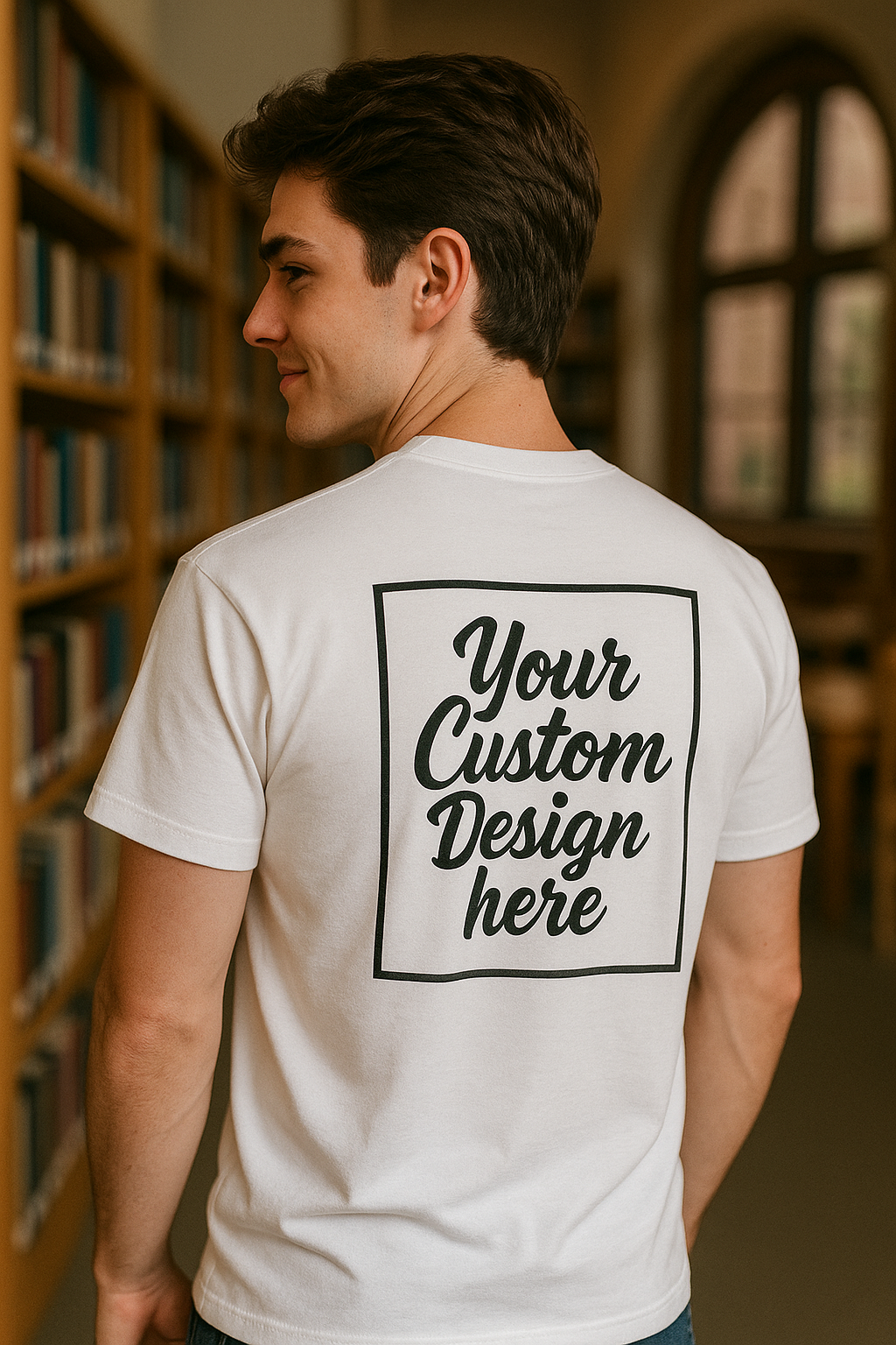 Personalized Photo or Logo or Custom Text 100% Cotton T-Shirt