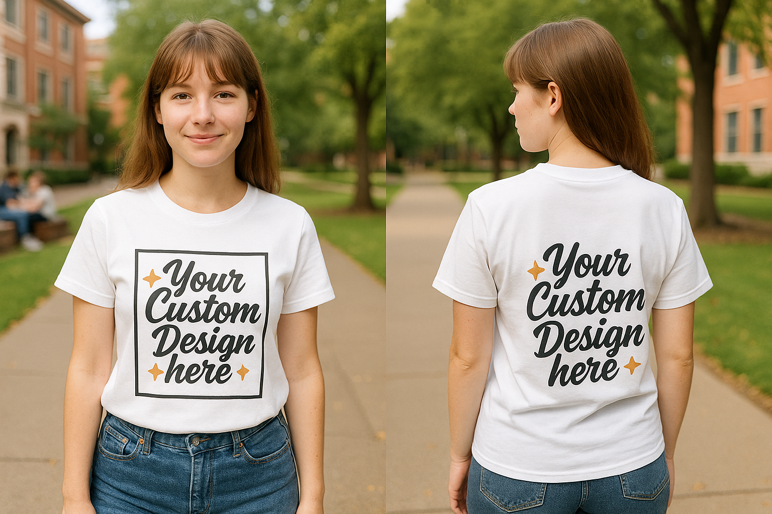 Personalized Photo or Logo or Custom Text 100% Cotton T-Shirt