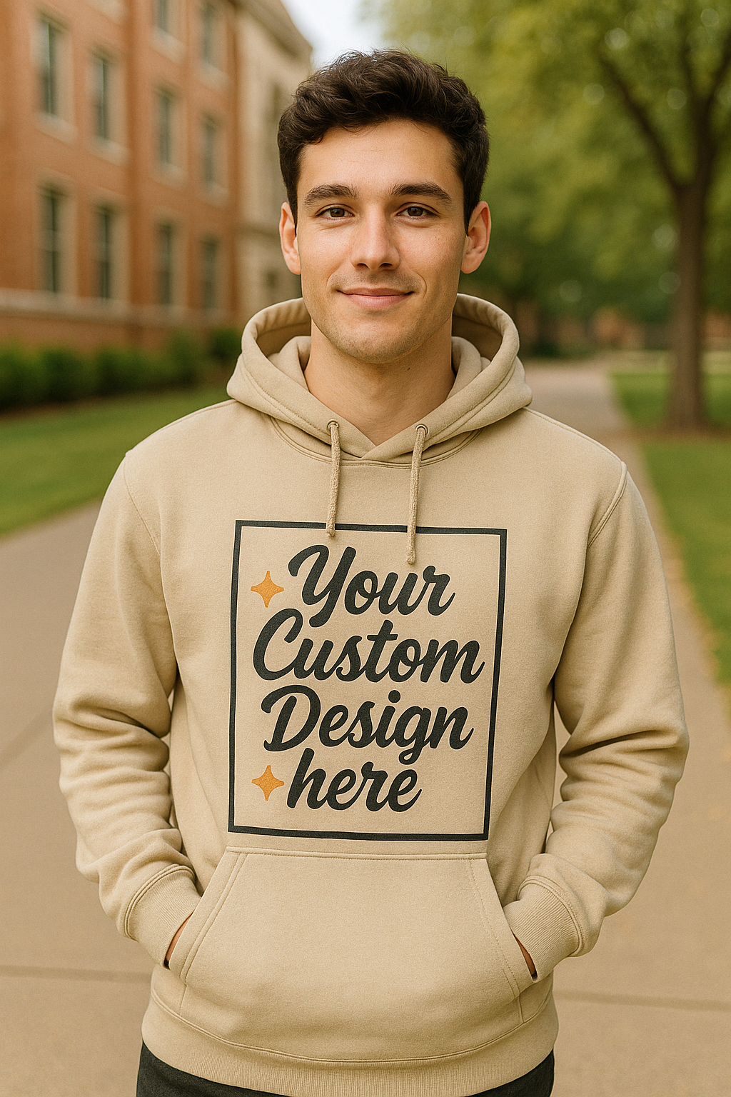 Personalized Photo or Logo or Custom Text Unisex Cotton Hoodie