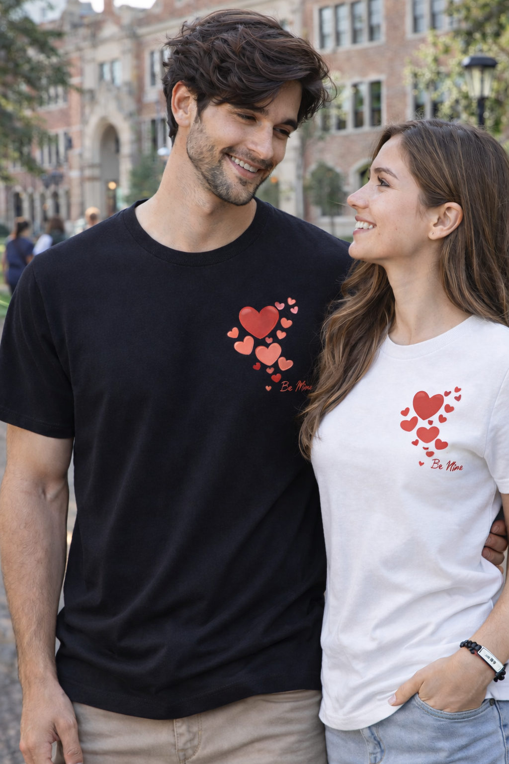 “Be Mine” Heart Pocket T-Shirt – 100% Cotton Minimal Valentine’s Day Tee