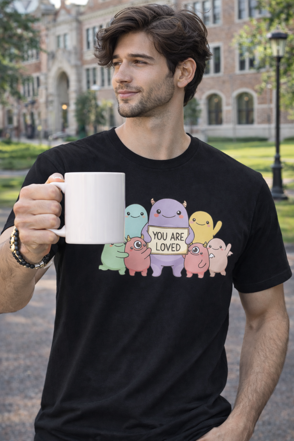 You Are Loved Cute Character T-Shirt — Positive Message Tee