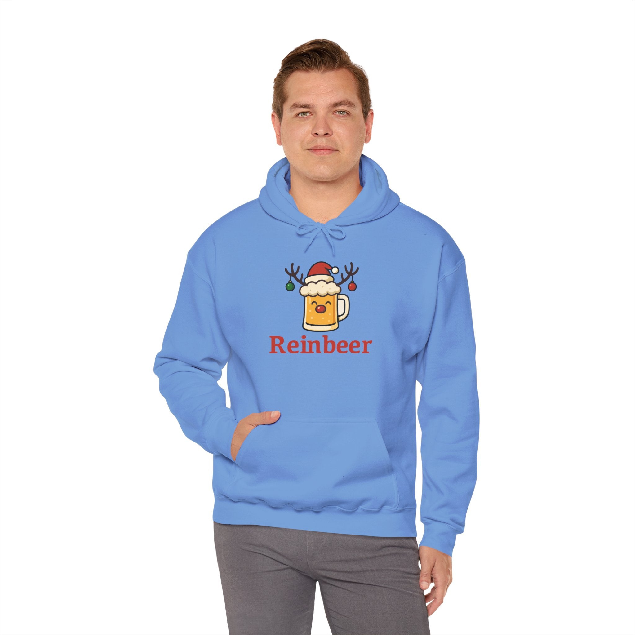 Cozy Christmas 'Reinbeer Mug' Hoodie — Holiday Reindeer Beer Sweatshirt