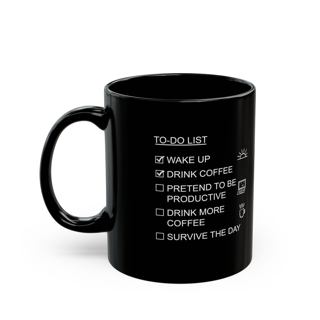 Coffee Lover's Checklist Mug Black