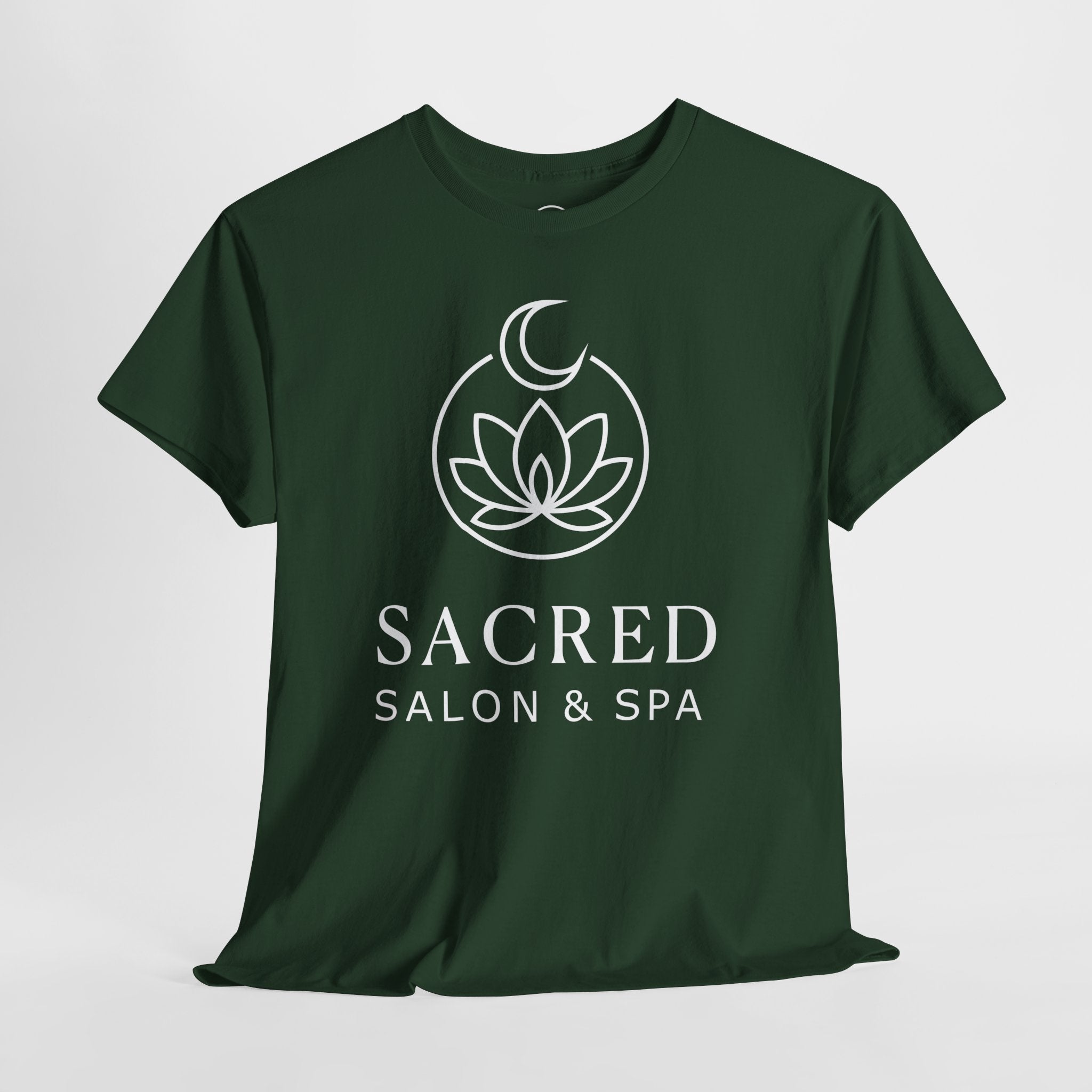 Sacred Salon & Spa - Forest Green - RoundNeck - Design1