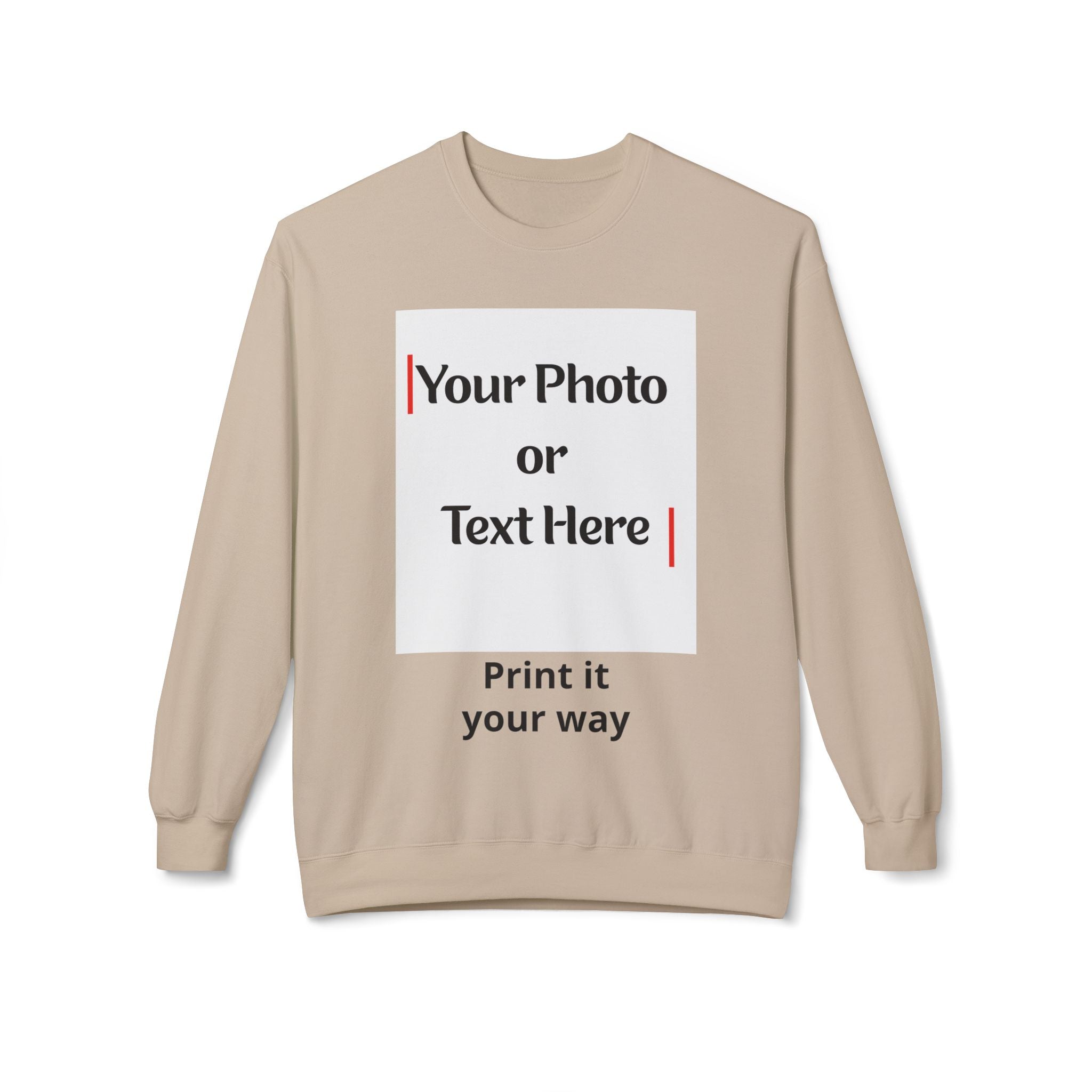 Custom Photo & Text Crewneck Sweatshirt — Personalized Fleece