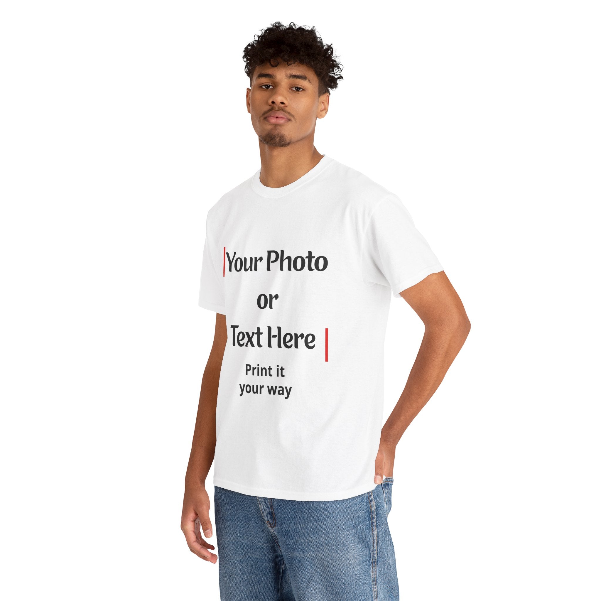 Personalized Photo or Logo or Custom Text 100% Cotton T-Shirt