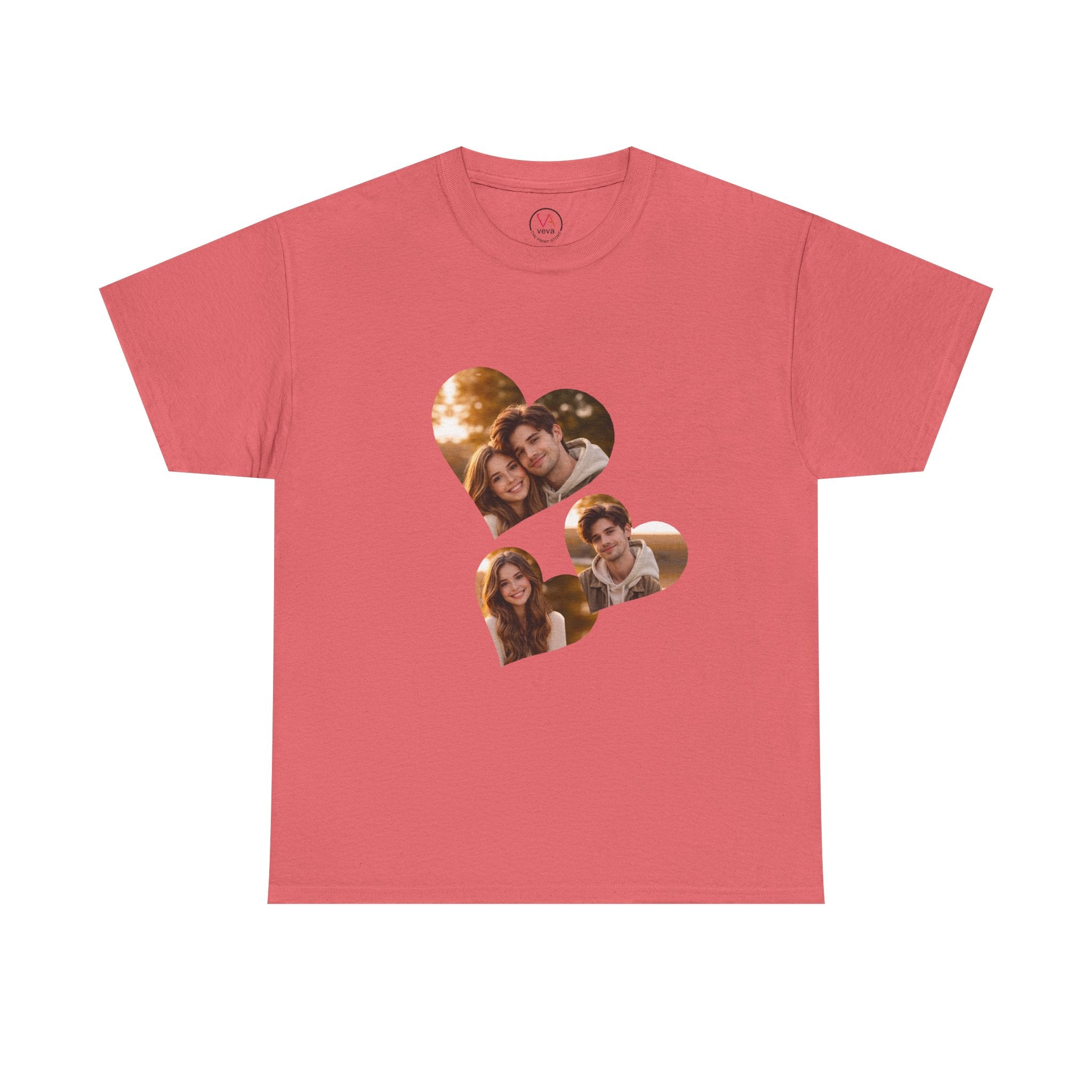 Personalized Heart Photo Collage T-Shirt – Custom Picture Tee