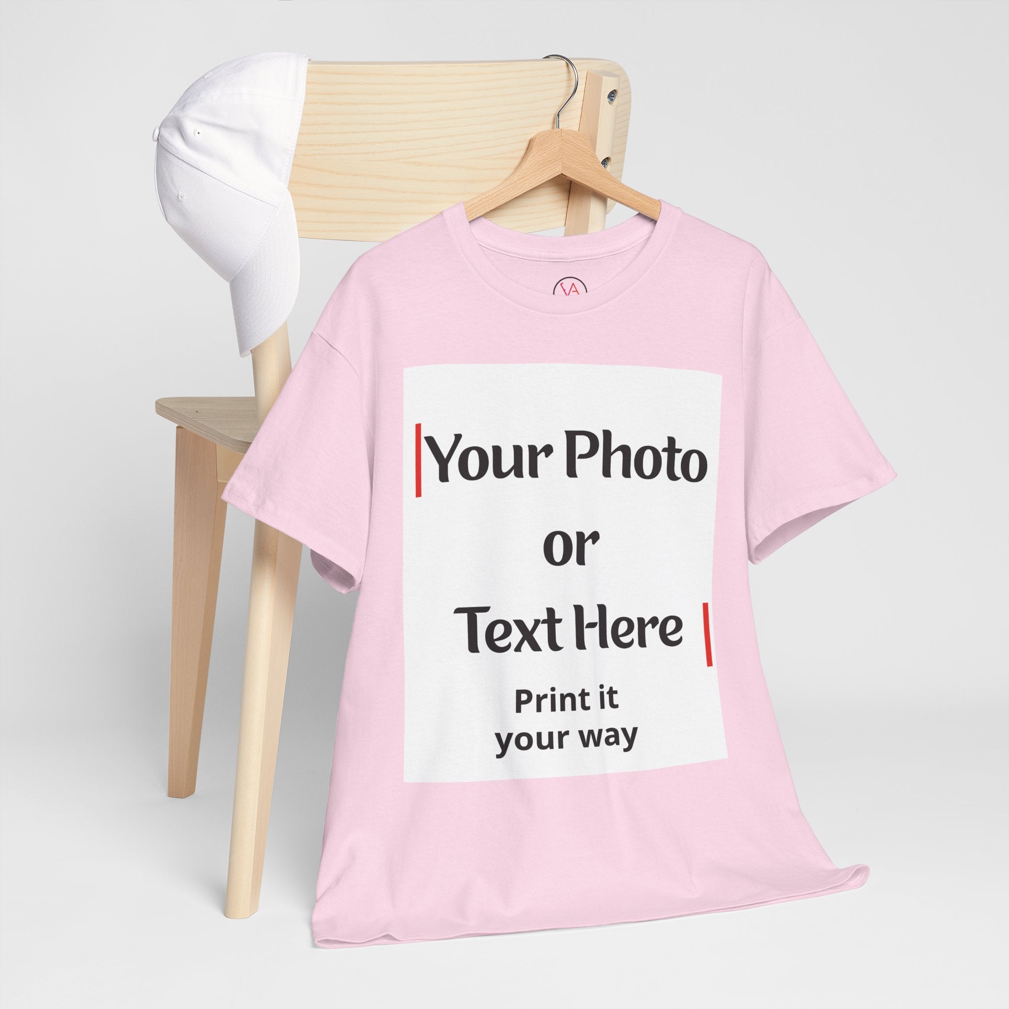 Personalized Photo or Logo or Custom Text 100% Cotton T-Shirt
