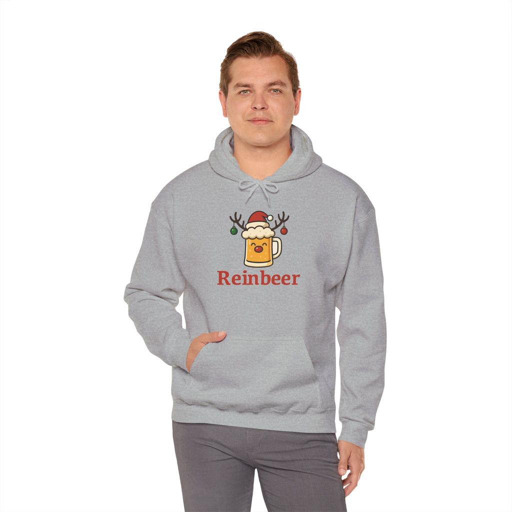 Cozy Christmas 'Reinbeer Mug' Hoodie — Holiday Reindeer Beer Sweatshirt