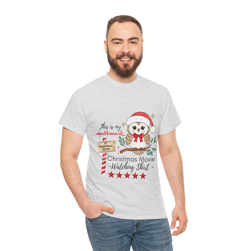 Christmas Movie Watching Shirt — Cute Owl Santa Holiday Tee