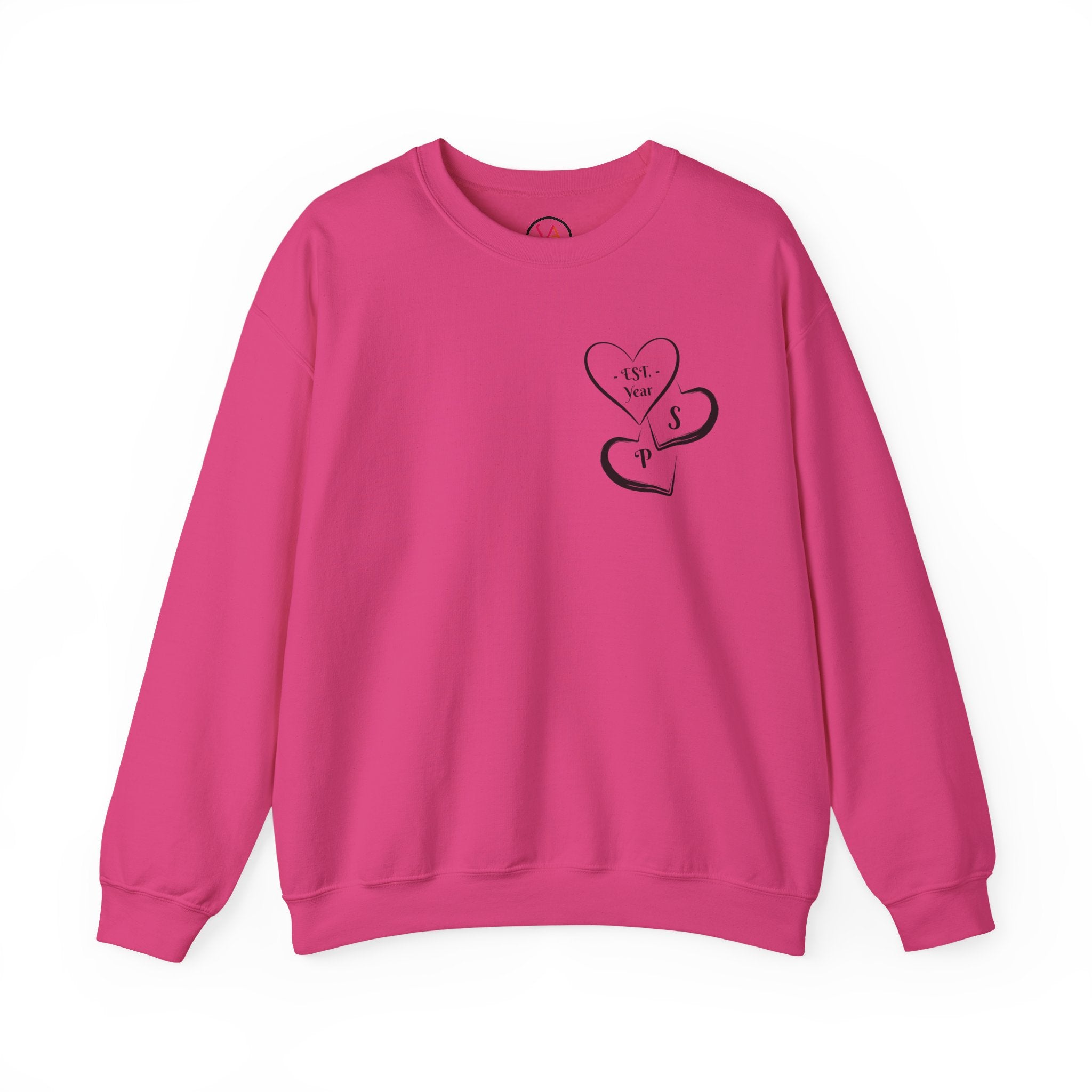3 Hearts Sweatshirt – Personalized Memory Crewneck with Initials & EST Year