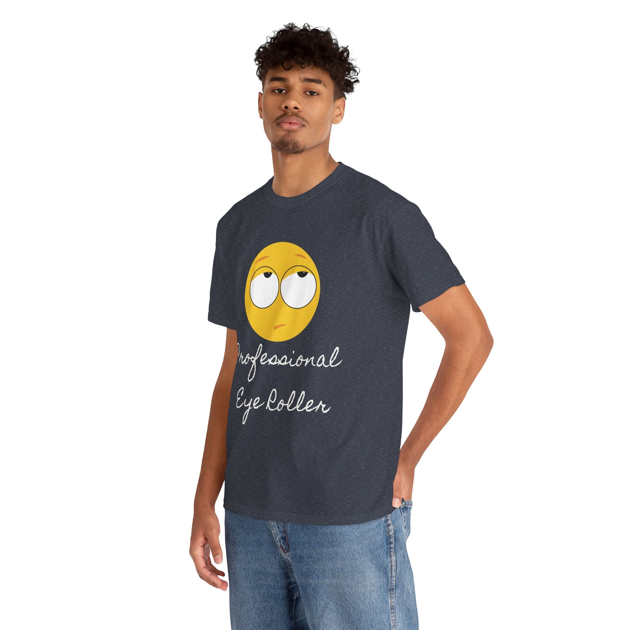 Lightweight 100% Cotton T-Shirt with Funny Eye Roll Graphic – Unisex