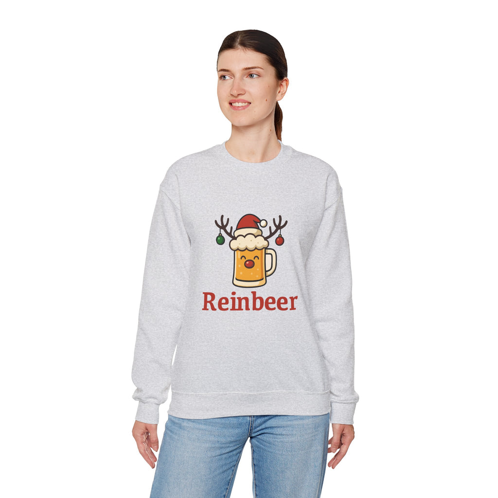 Christmas Reindeer Beer Sweatshirt — Festive Holiday Crewneck