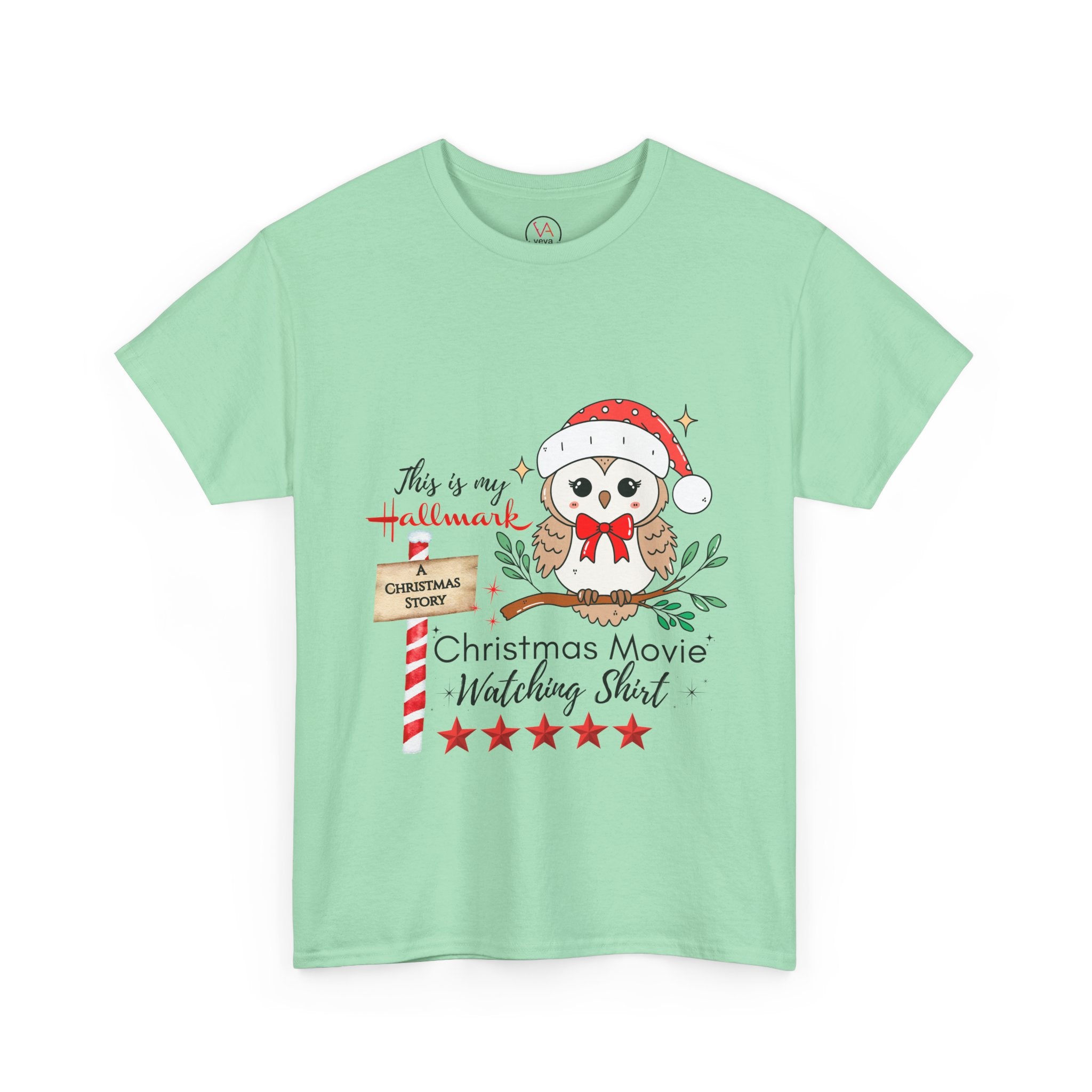 Christmas Movie Watching Shirt — Cute Owl Santa Holiday Tee