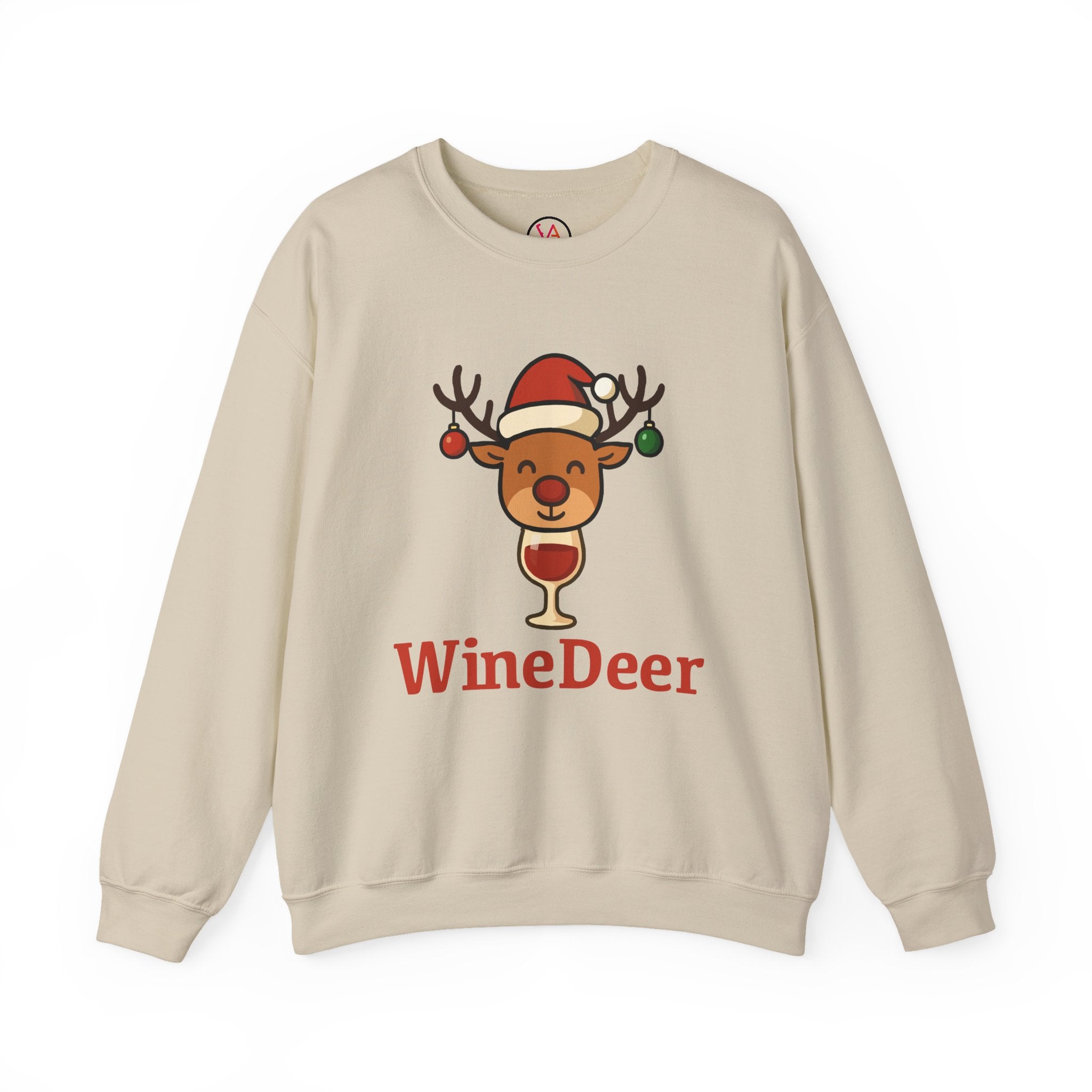 Wine Deer Sweatshirt — Christmas Wine Lover Holiday Crewneck
