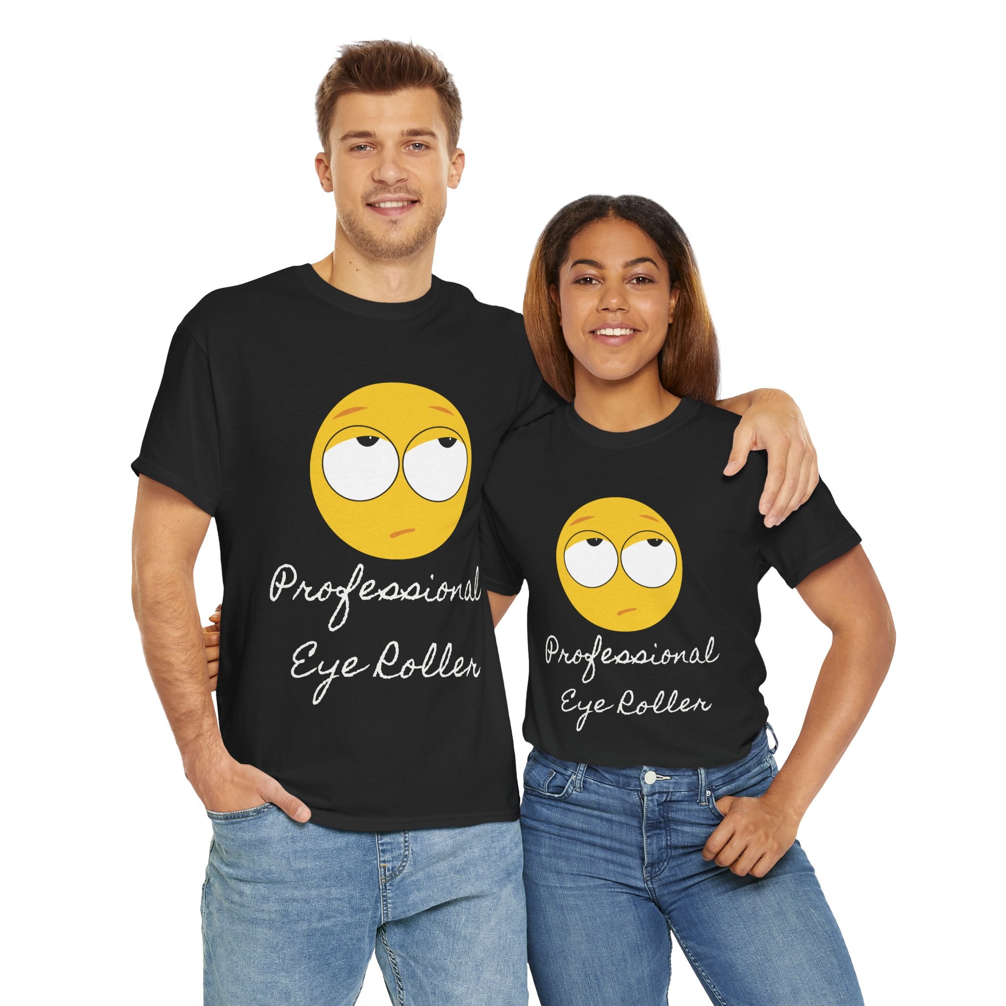 Lightweight 100% Cotton T-Shirt with Funny Eye Roll Graphic – Unisex