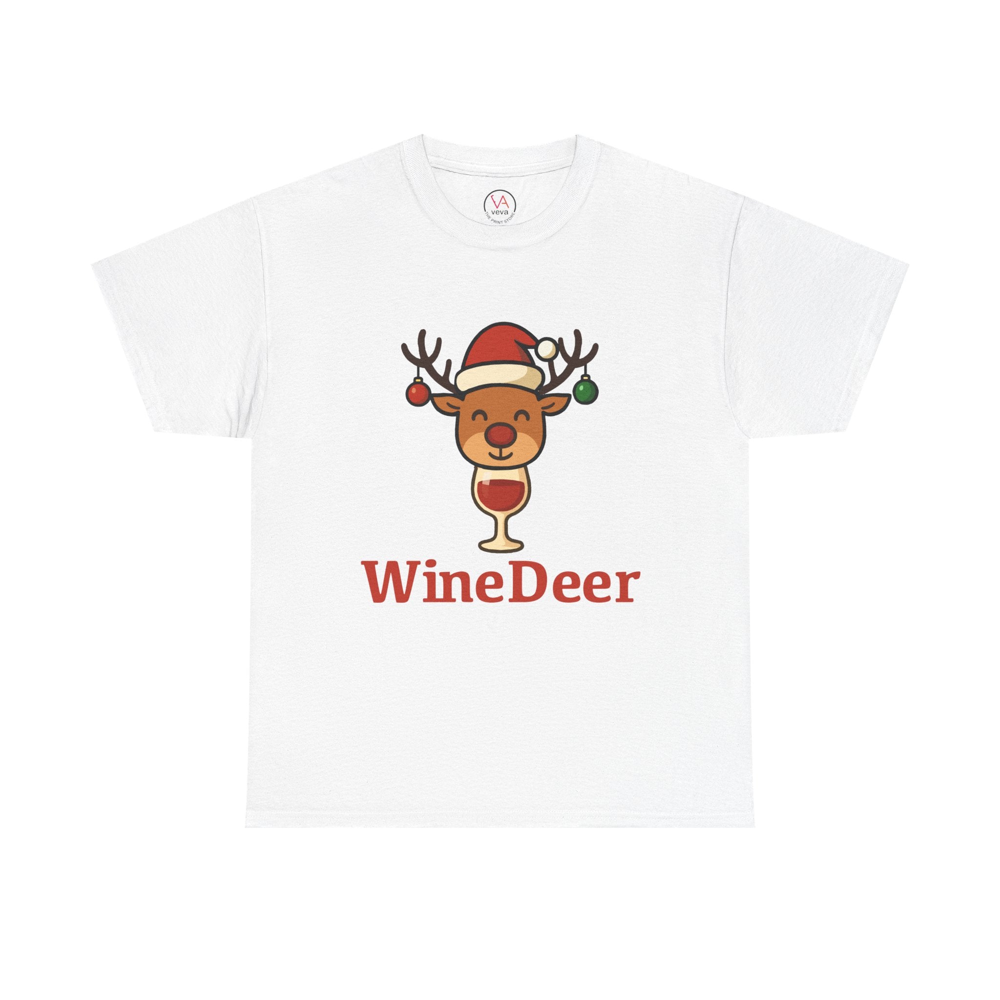 WineDeer Christmas Tee — Funny Holiday Reindeer Wine Shirt