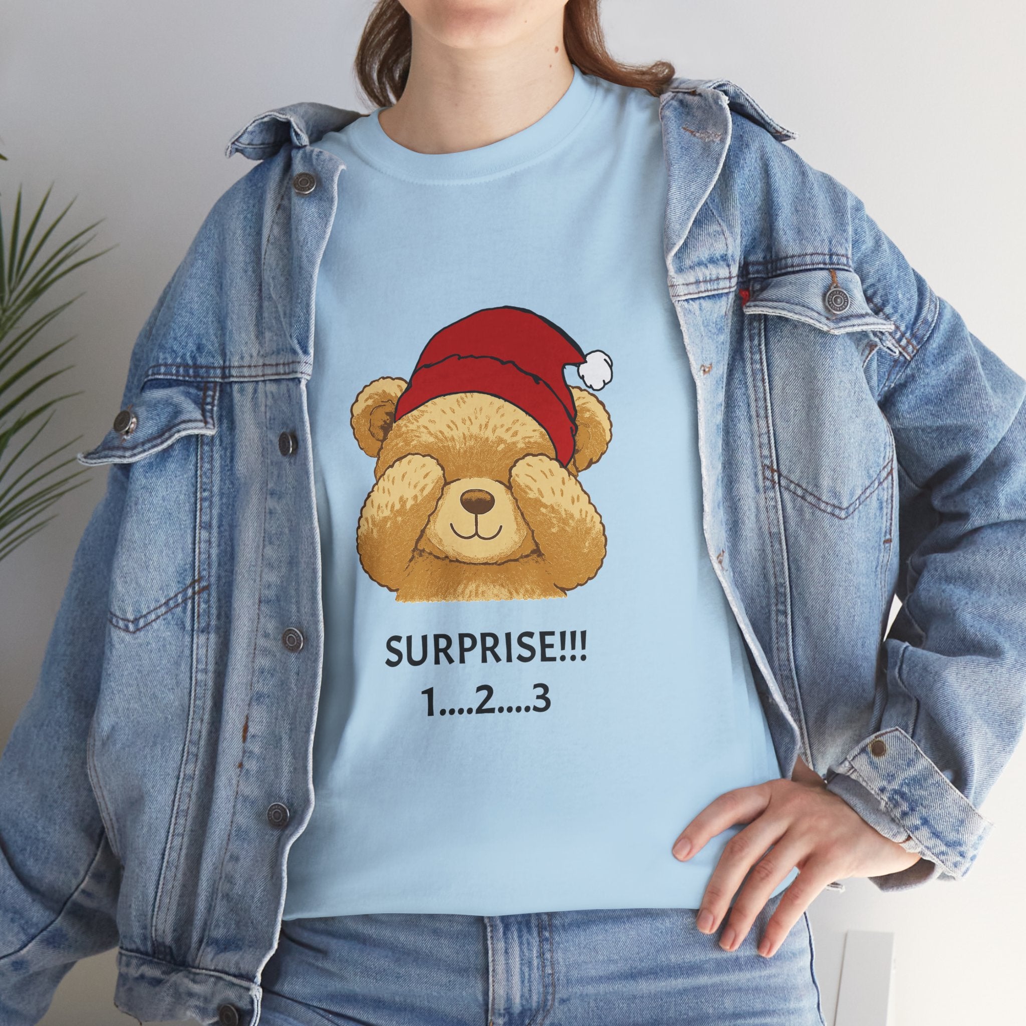 Surprise Bear Christmas Tee — Cute Holiday Bear Graphic T-Shirt