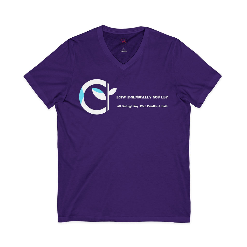 LMW Candle Diva V-Neck Tee - Front & Back Print 100% Cotton