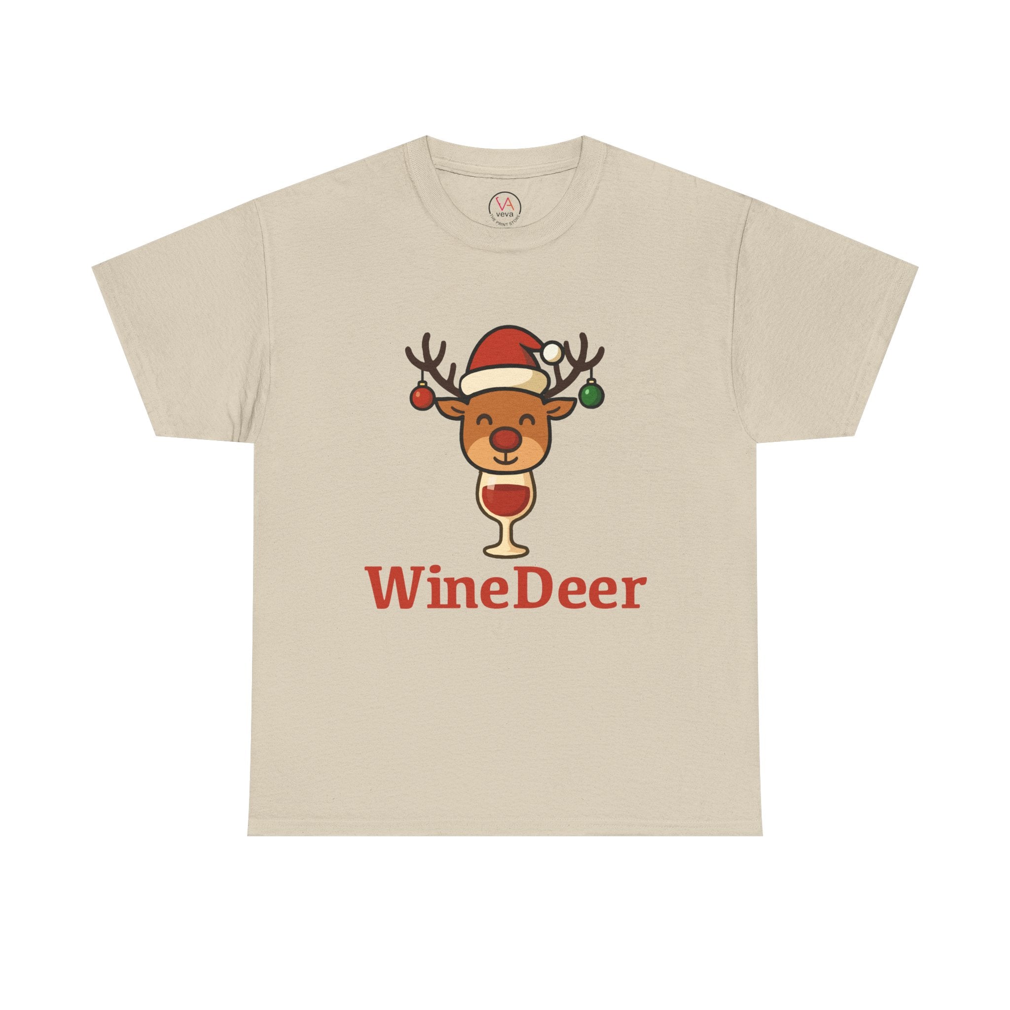 WineDeer Christmas Tee — Funny Holiday Reindeer Wine Shirt