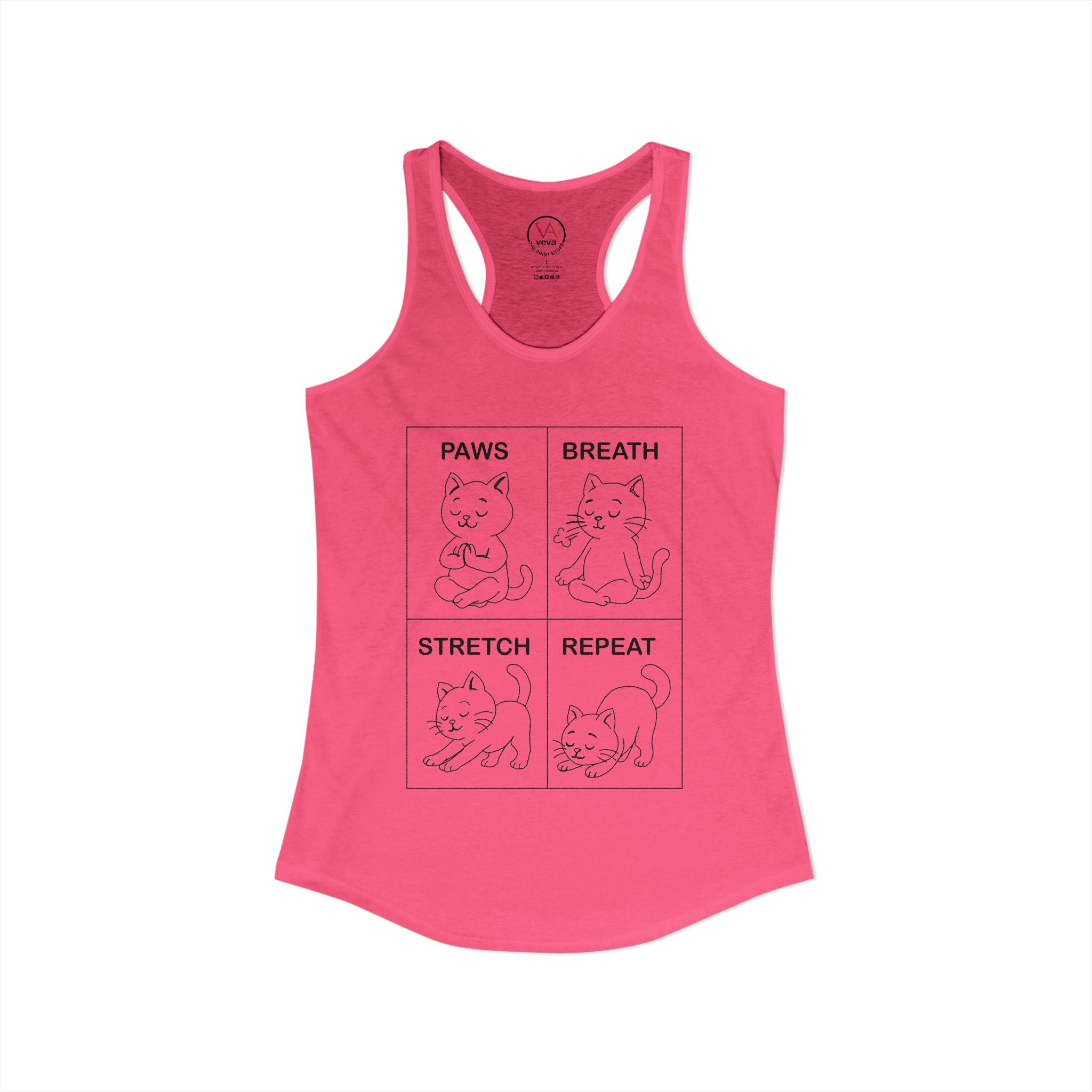 Cat Yoga Women's Racerback Activewear Tank Top