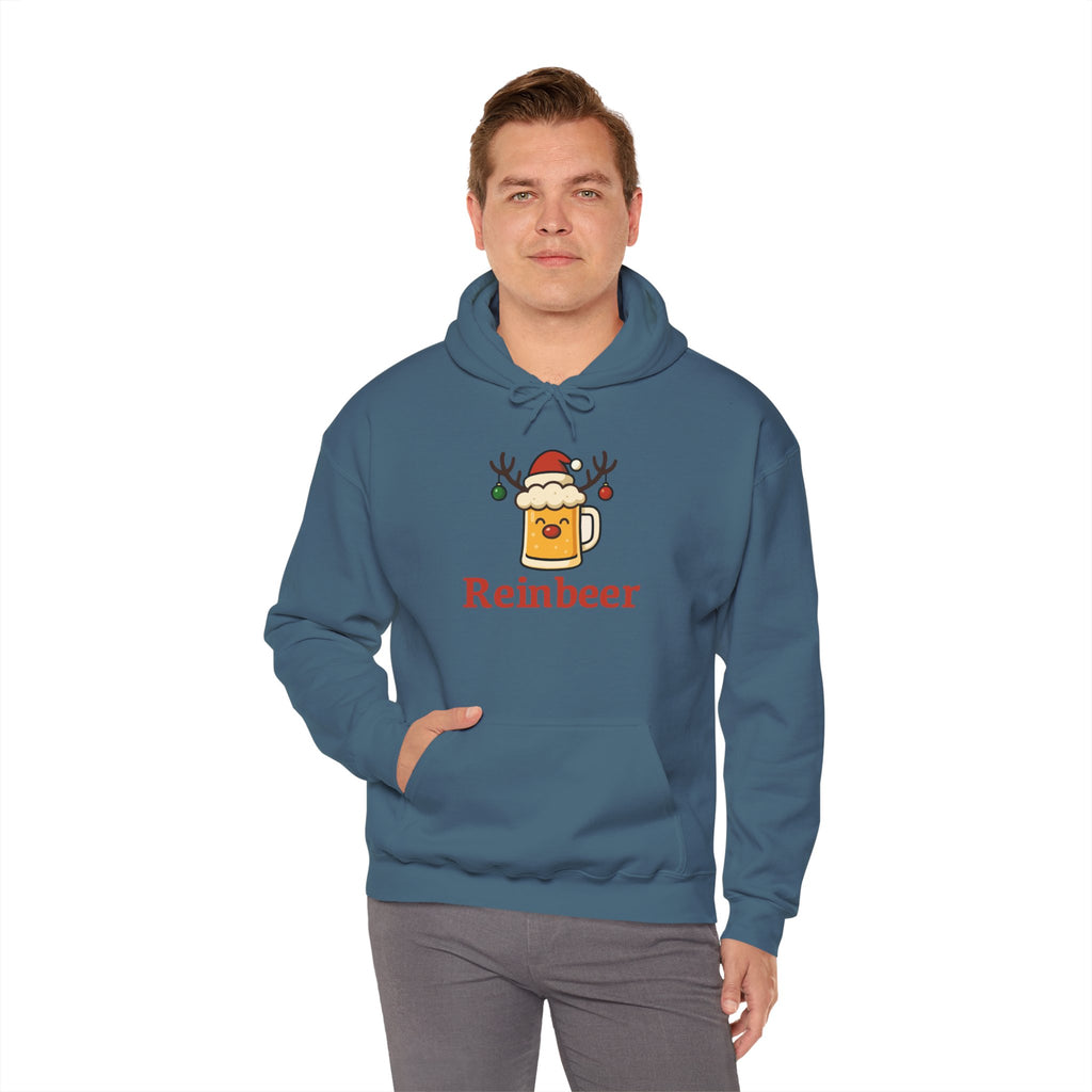 Cozy Christmas 'Reinbeer Mug' Hoodie — Holiday Reindeer Beer Sweatshirt